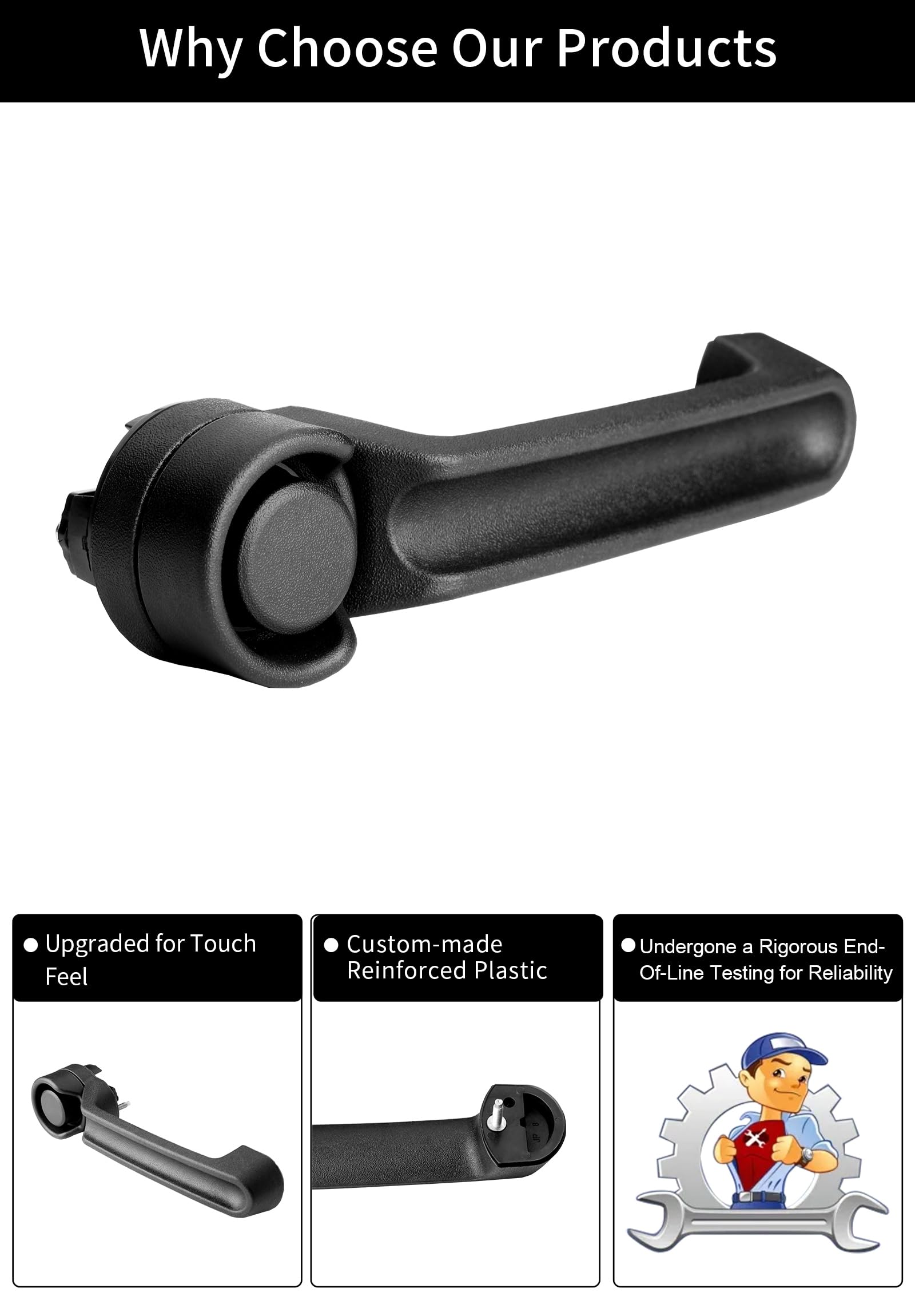 Exterior Door Handle (4PCS), Compatible with 2007-2018 Jeep Wrangler JK, Jeep Liberty, Dodge Nitro, Front or Rear Left Driver or