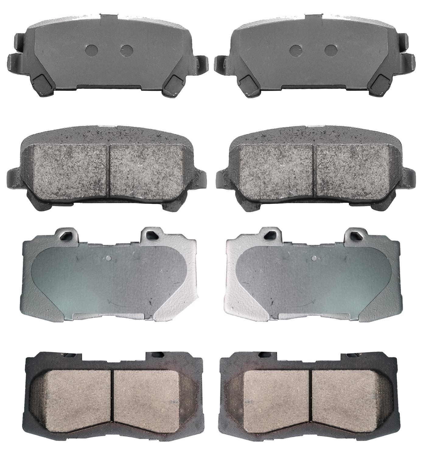 EXPPOWER Replacement For Front and Rear Ceramic Disc Brake Pads Set 15-17 Chevrolet Colorado 15-20 GMC Canyon(D1802 D1806)
