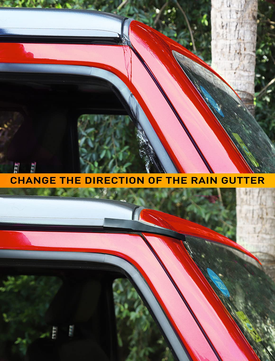 Savadicar Upgraded Version Rain Gutter Extensions, Roof Hard-Top ABS Rain Groove Diverter, Rainwater Deflector Compatible with 2