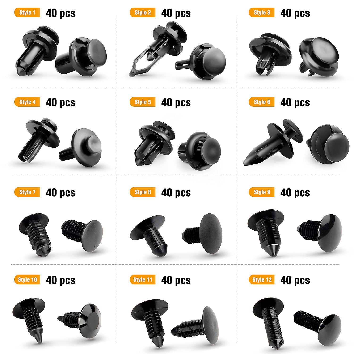 Gooacc 480Pcs Bumper Retainer Clips With Fastener Remover Car Plastic Rivets Push Retainer Kit -Door Trim Panel Clips For Toyota