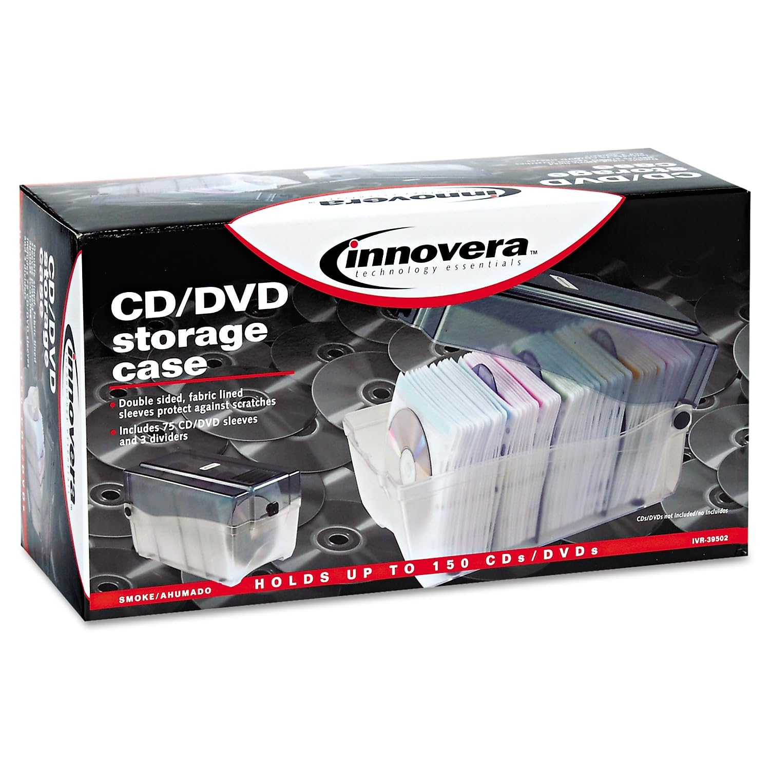 Innovera Cd/Dvd Storage Case Ivr39502 Each. Grey/Clear