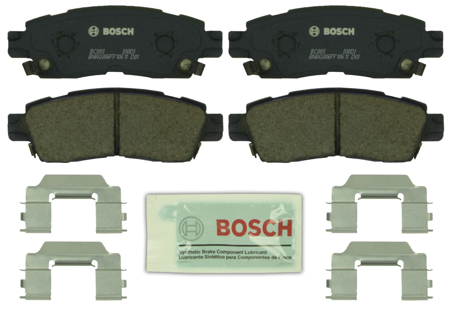 BOSCH BC883 QuietCast Premium Ceramic Disc Brake Pad Set - Compatible with Select Buick Enclave, Rainier; Cadillac XTS; Chevrole