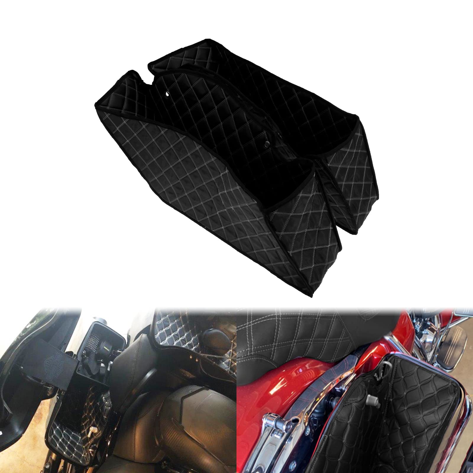 HCmotorku Motorcycle Drop-in Saddlebag Liners Non-Stretched Non-Tapered Fits for Harley Facotry Saddlebag Bottoms Touring Road K