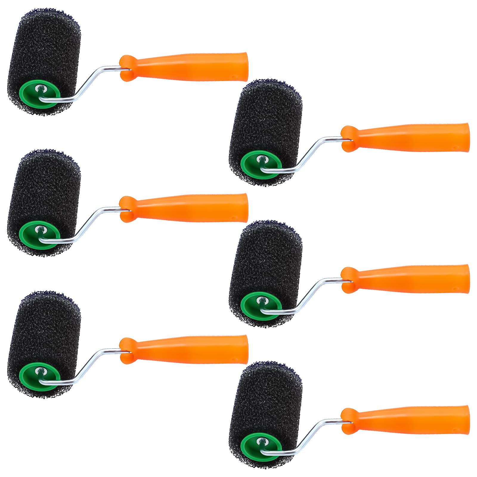 GlikCeil 6 Pcs 4 Inch Paint Roller with Foam Roller Covers Mini Paint Roller Frame Textured Paint Roller for Bed Liner Truck Coa