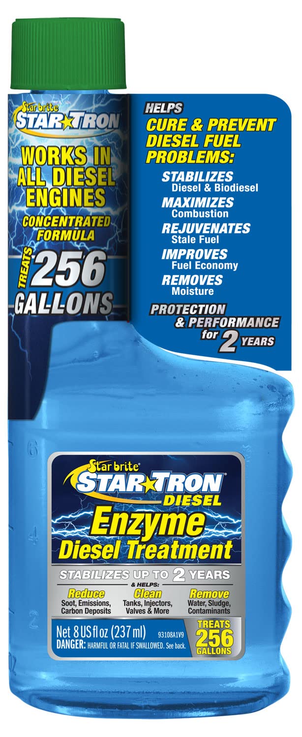 Star Brite Star Tron Enzyme Fuel Treatment - Automotive Diesel Formula - 1 Oz. Treats 16 Gallons - 8 Oz (14408)