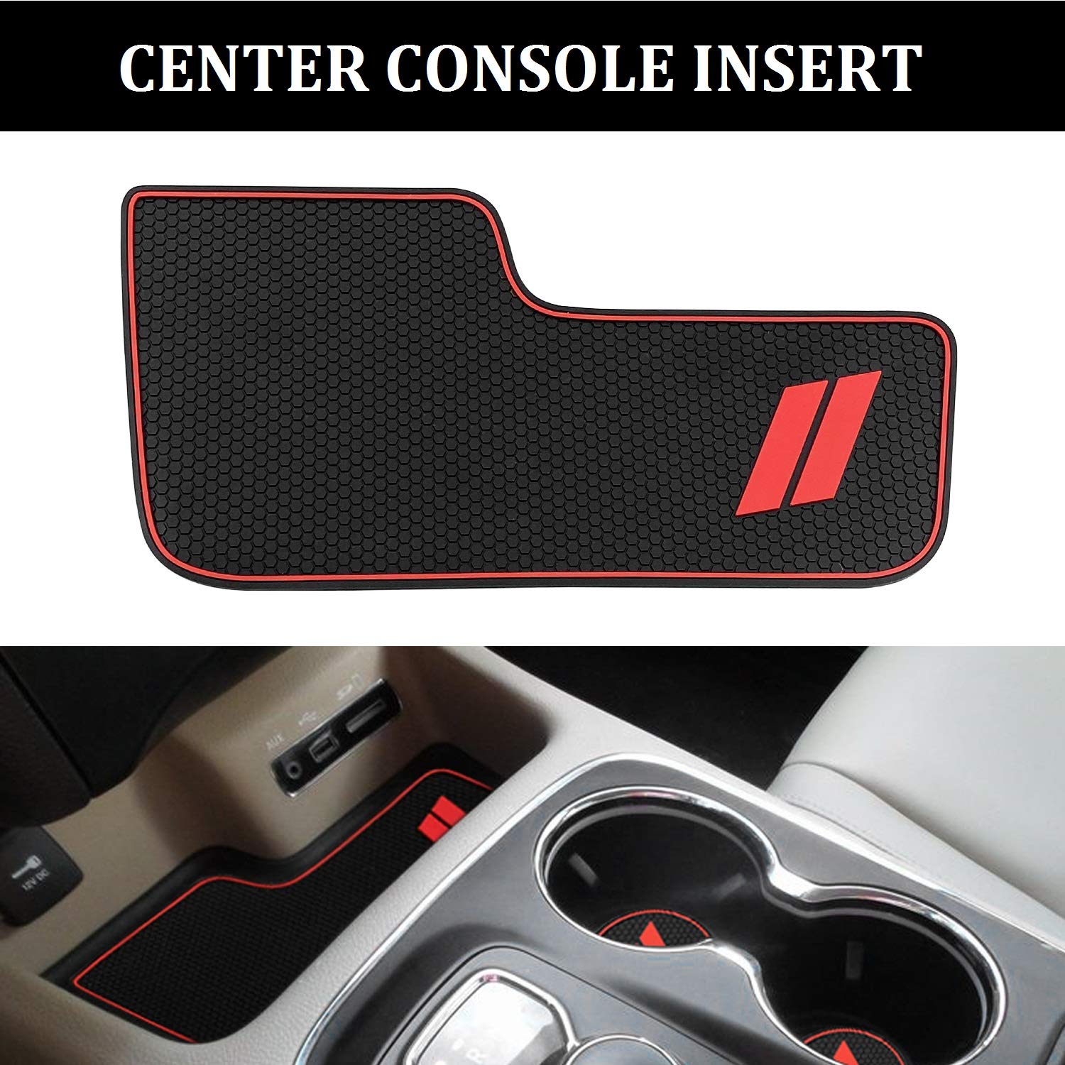 5Pcs Cup Holder Liner Compatible For Dodge Durango 2014-2020 Custom Fit Cup Holder Insert & Center Console Mats Non Slip Storage