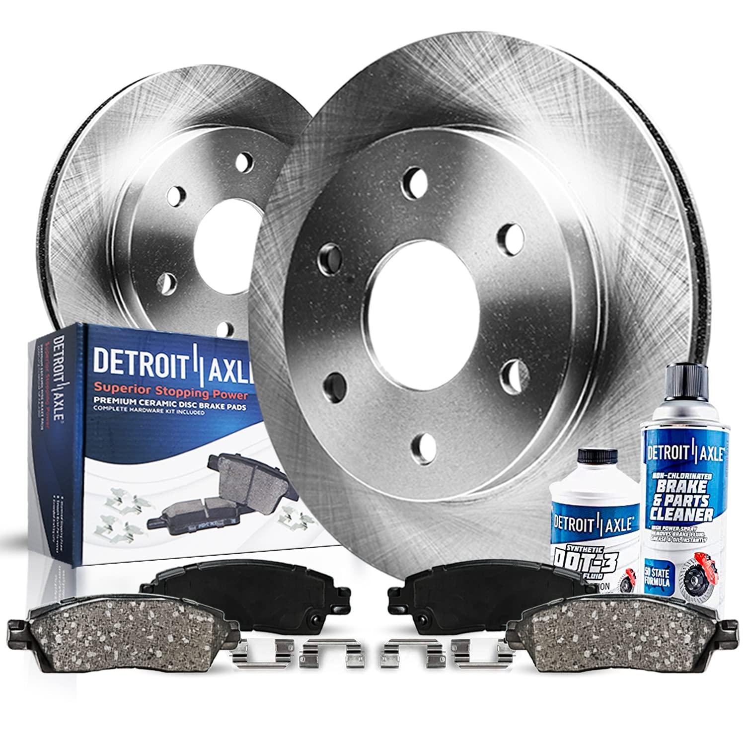 Detroit Axle - Front Brake Kit for K1500 Suburban K2500 Blazer Tahoe Yukon Escalade Replacement Brakes Rotors & Ceramic Brake Pa