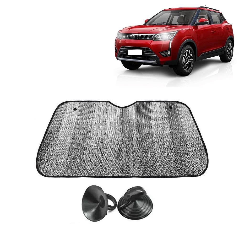 Car Windshield Sun Shade UV Rays Protector Silver Sunshade Solar Reflective suitable for Mahindra XUV 300