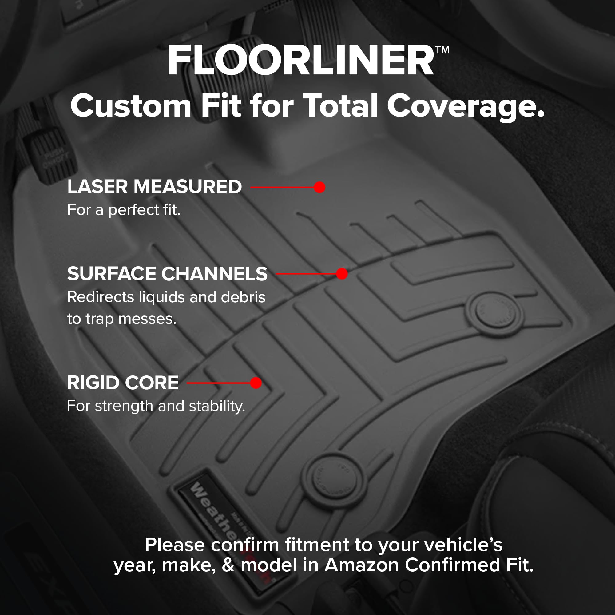 WeatherTech Custom Fit FloorLiners for Honda Ridgeline - 1st Row (469711), Grey