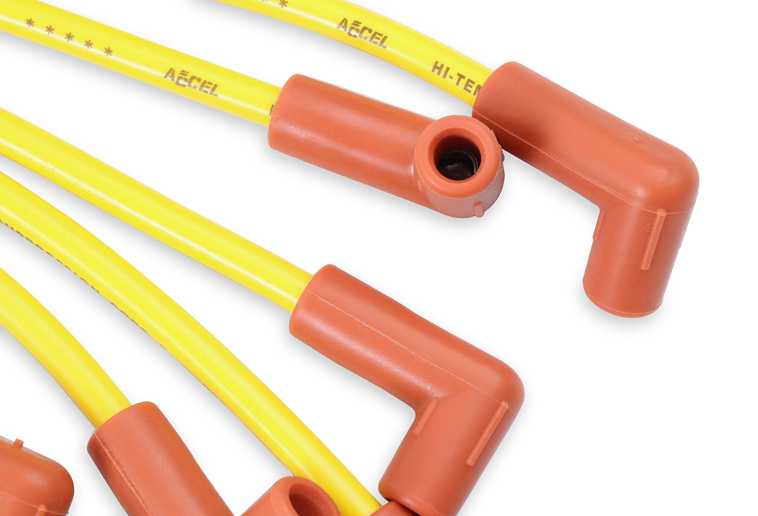 Accel 4048 Spark Plug Wire Set - 8Mm - Yellow With Hei Stock Style Boots