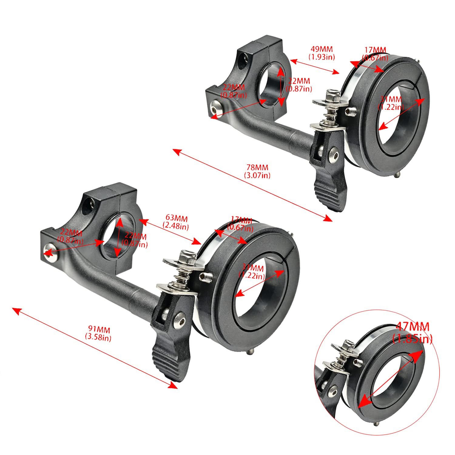 BILLFARO Universal Throttle Lock - Motorcycle Cruise Control Throttle Assist for 7/8" & 1" Bars - Black Aluminum