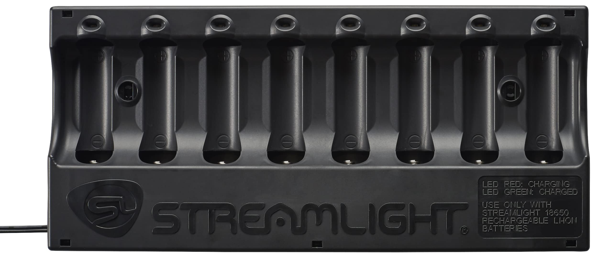 Streamlight 20221 Sl-B26 Protected Li-Ion Usb Rechargeable Battery Pack 120V/100V Ac 8-Unit Bank Charger, Black