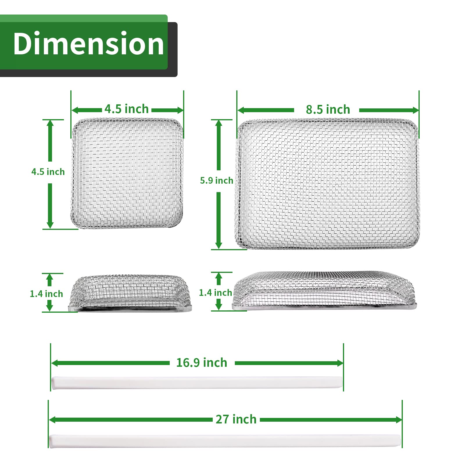 Rvguard Rv Flying Insect Screen, Stainless Steel Mesh Rv Furnace Vent Cover With Installation Tool And Silicone Rubber, 2.8 X 1.