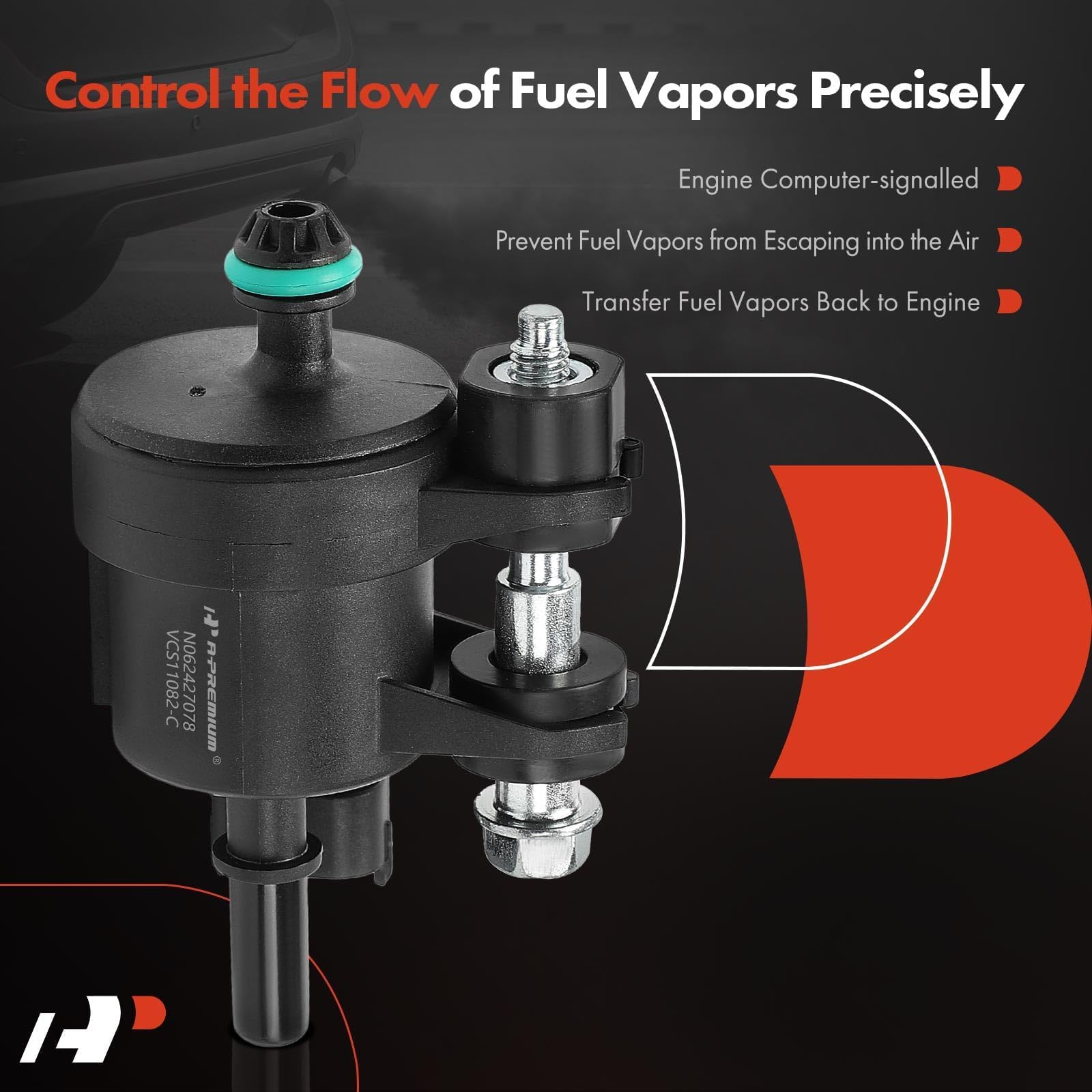 A-Premium Vapor Canister Purge Solenoid Valve Compatible With Chevrolet Equinox, Traverse, Impala, Camaro, Colorado, Volt & Gmc