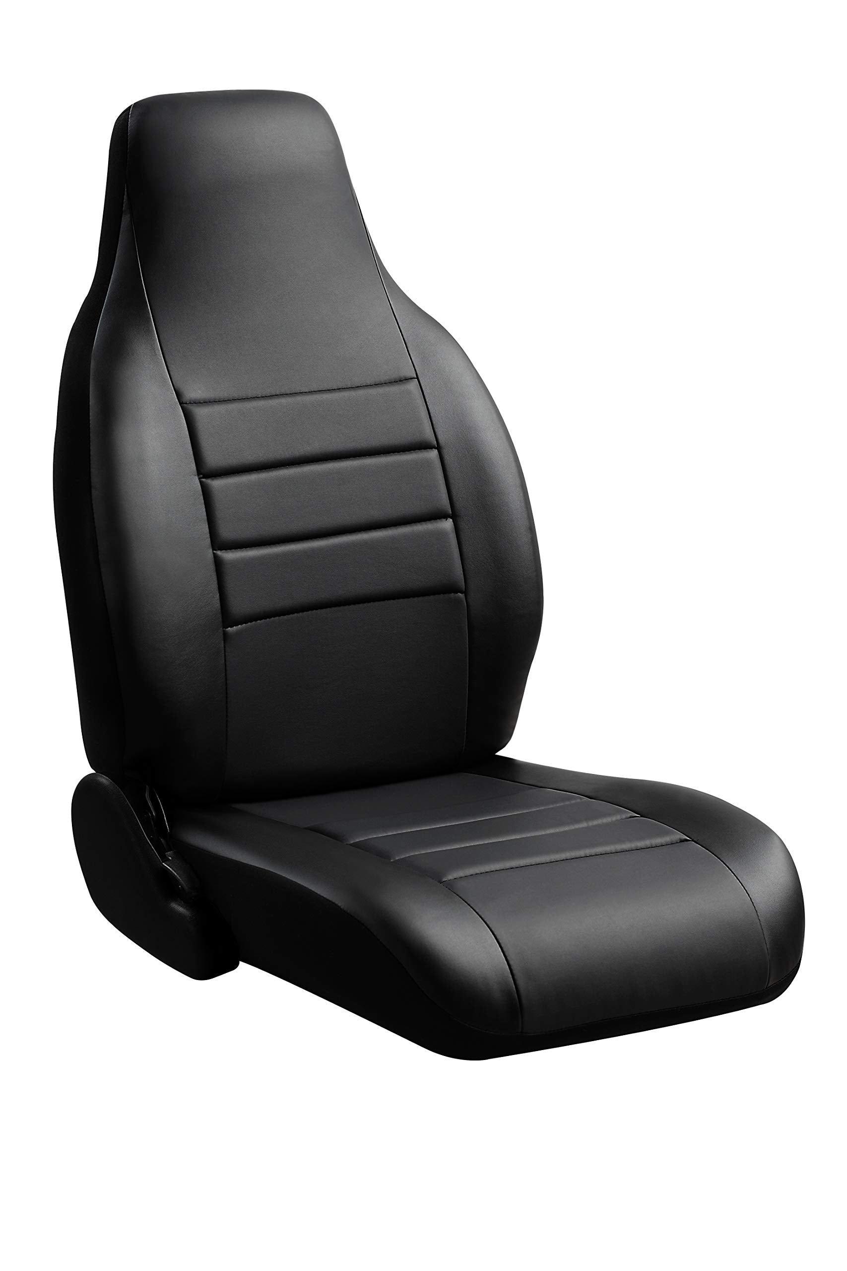 Fia SL68-36 BLK/BLK Custom Fit Front Seat Cover Split Seat 40/20/40 - Leatherette (Solid Black)
