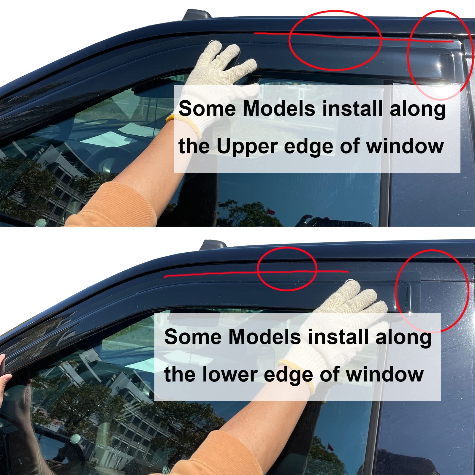 Gldifa Smoke Side Window Visors Compatible With 06-10 Dodge Charger Sun/Rain Guards Wind Deflector 4Pc