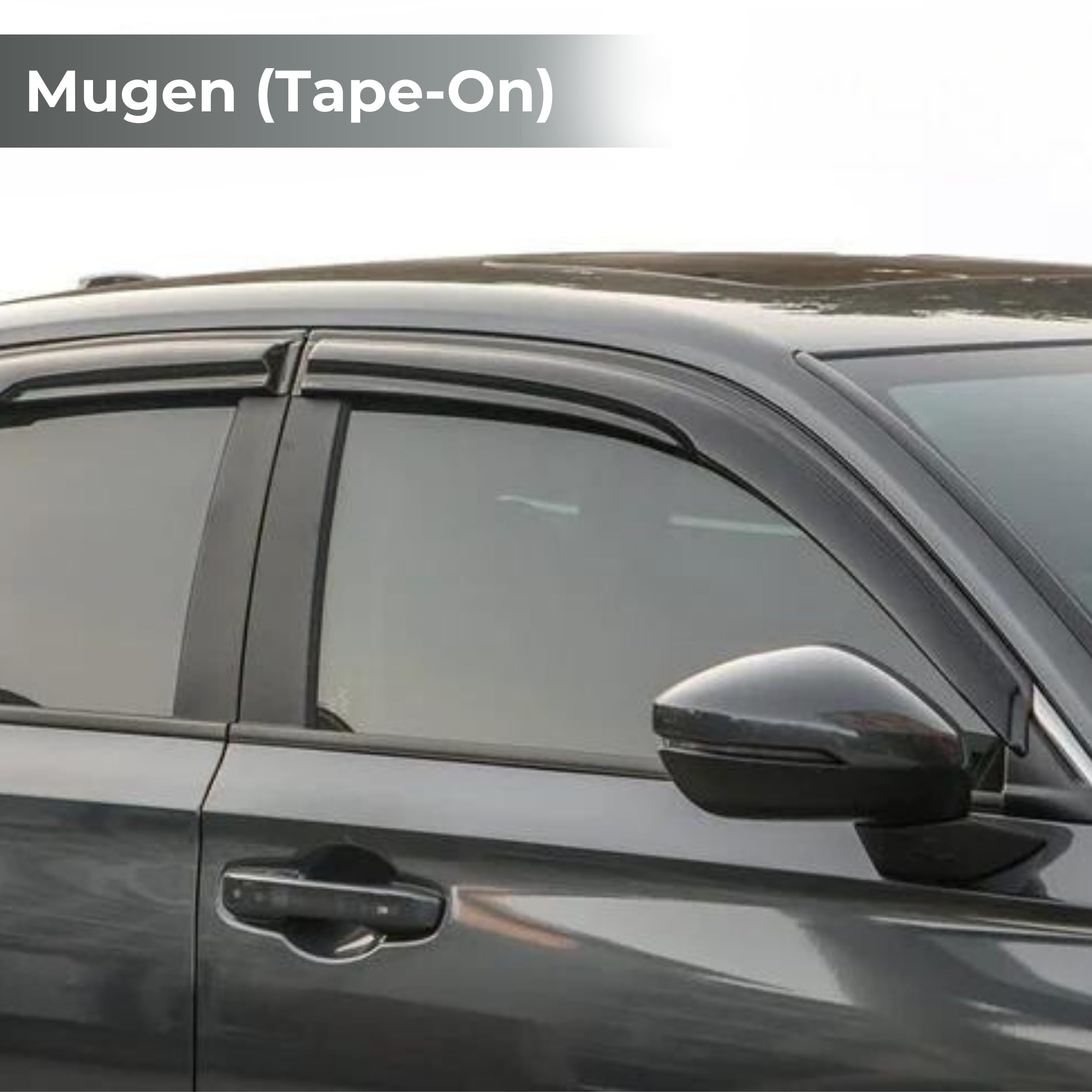 Ig Window Visor For Ford Explorer 2020-2025, Rain Guard Tape-On Extra Durable Sun Wind Side Vent Window Deflector Mugen Style, 2