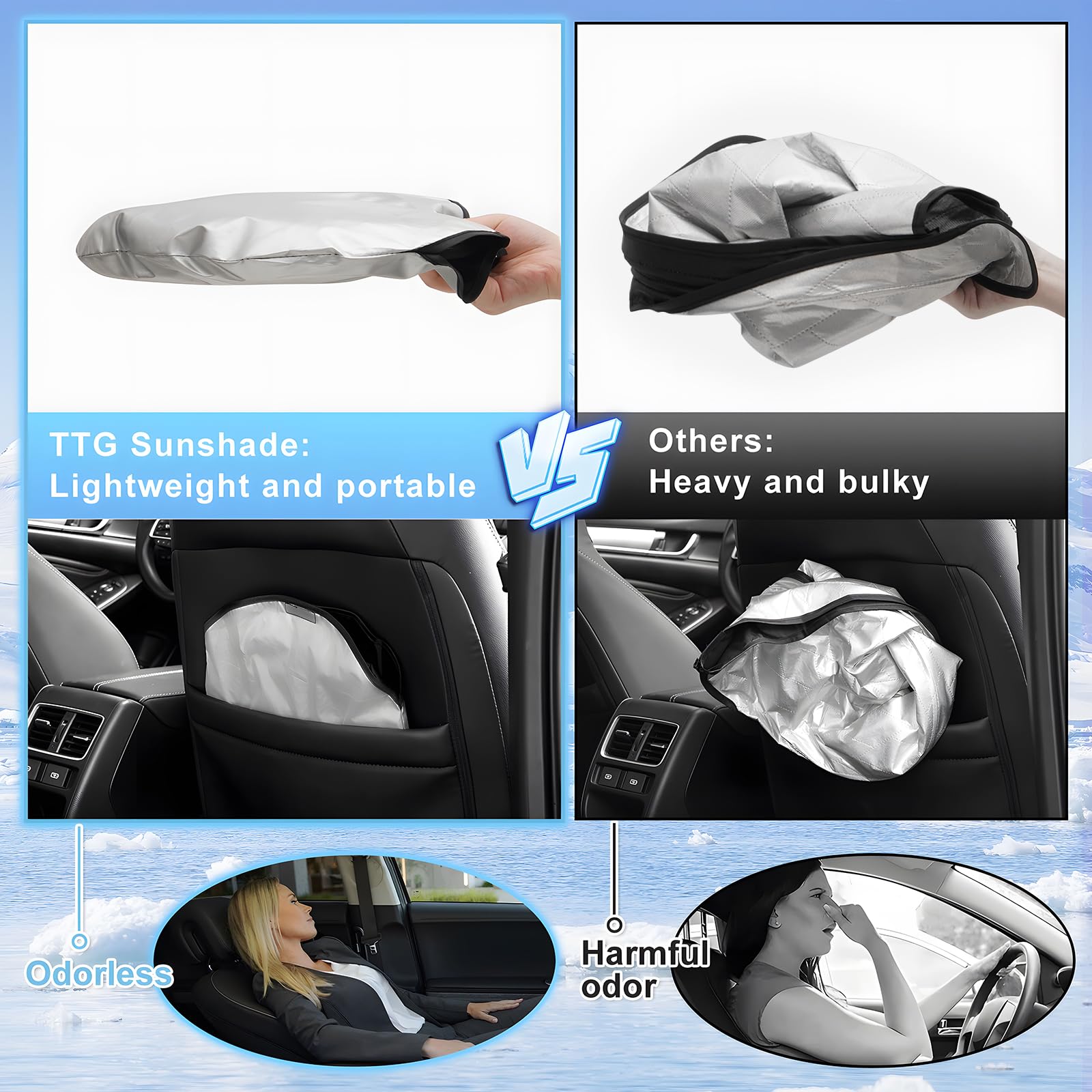 T Tgbros Windshield Sun Shade Custom Fit For 2020-2023 2024 2025 Glb Accessories Foldable Sun Shield Reflective Polyester Sun Vi