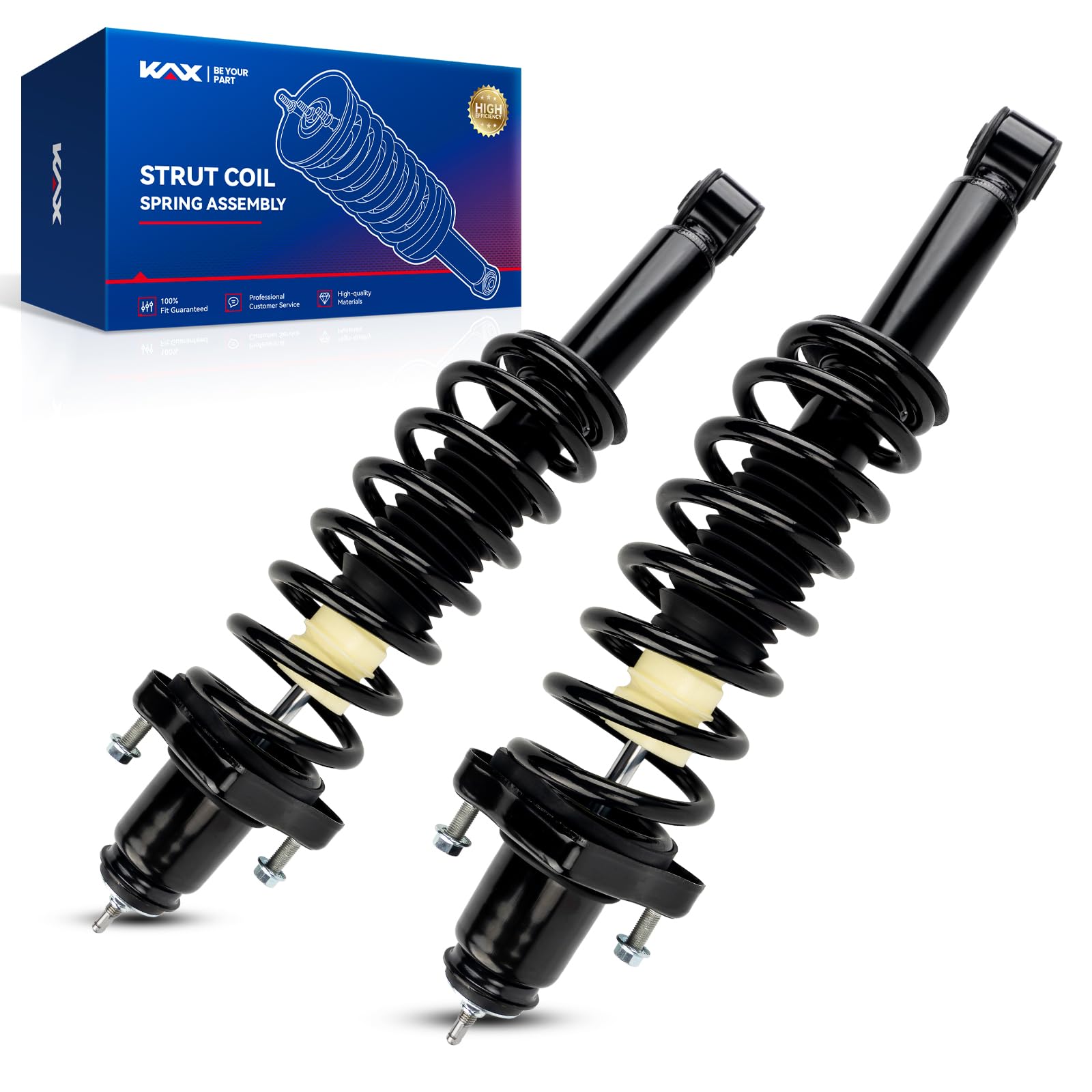 KAX Rear Quick Struts for Jeep Patriot 2007-2010, Compass 2007-2010 Rear Shocks Complete Struts Assembly with Coil Spring Set of