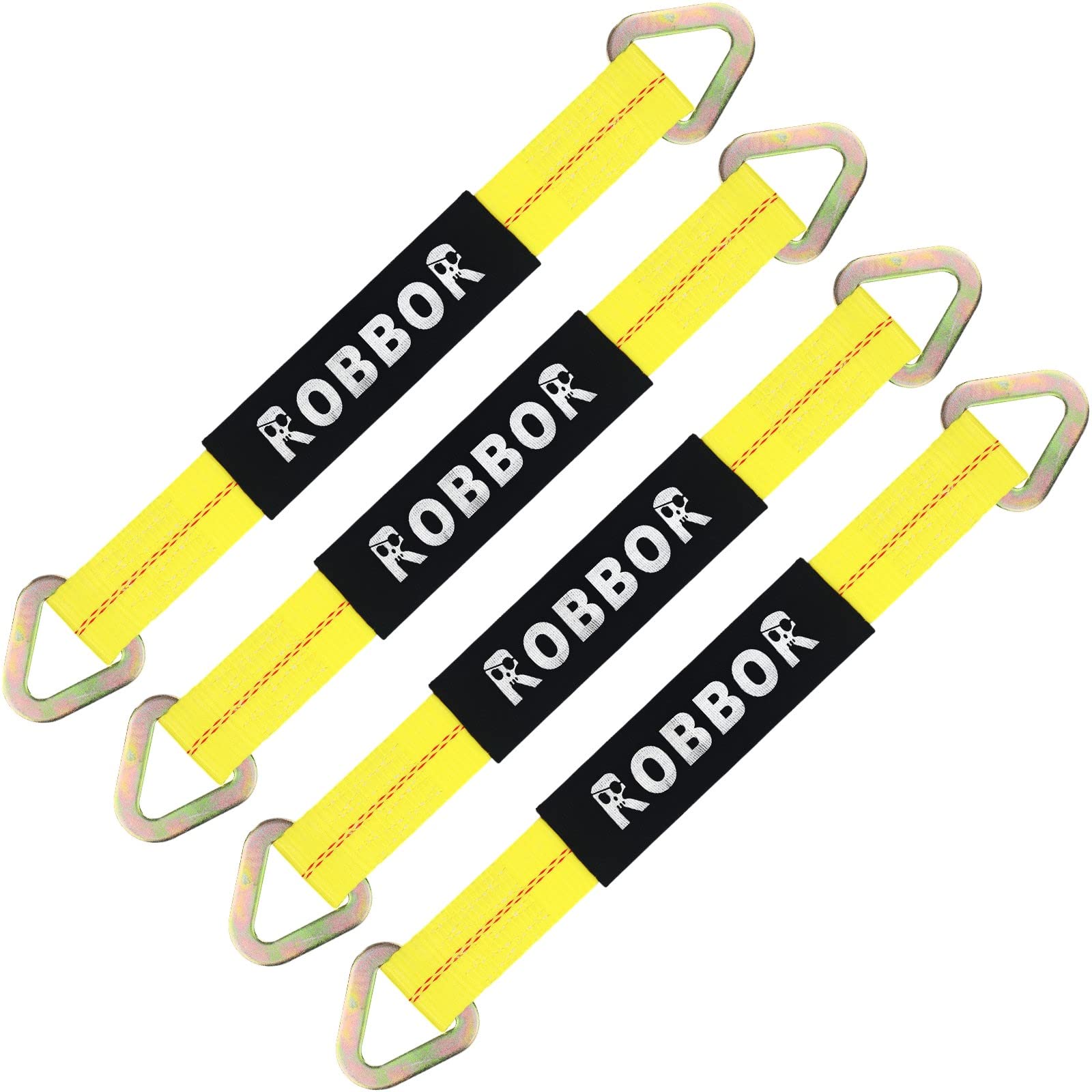 Axle Straps 10000 Lbs Break Strength 3335 Lbs Working Load Yellow Car Axle Tie Down Straps For Securing Car Transport Hauler Tow