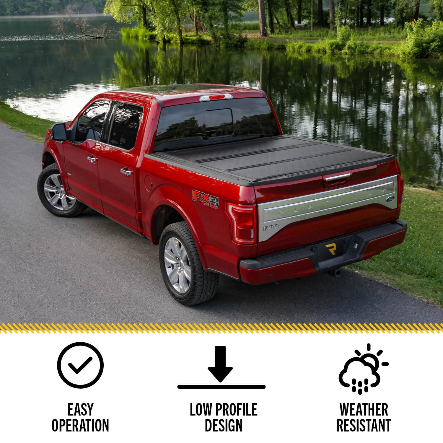 Realtruck Undercover Flex Hard Folding Truck Bed Tonneau Cover | Fx41007 | Fits 2007 - 2021 Toyota Tundra W/O Rail System 5' 7 Bed (66.7)