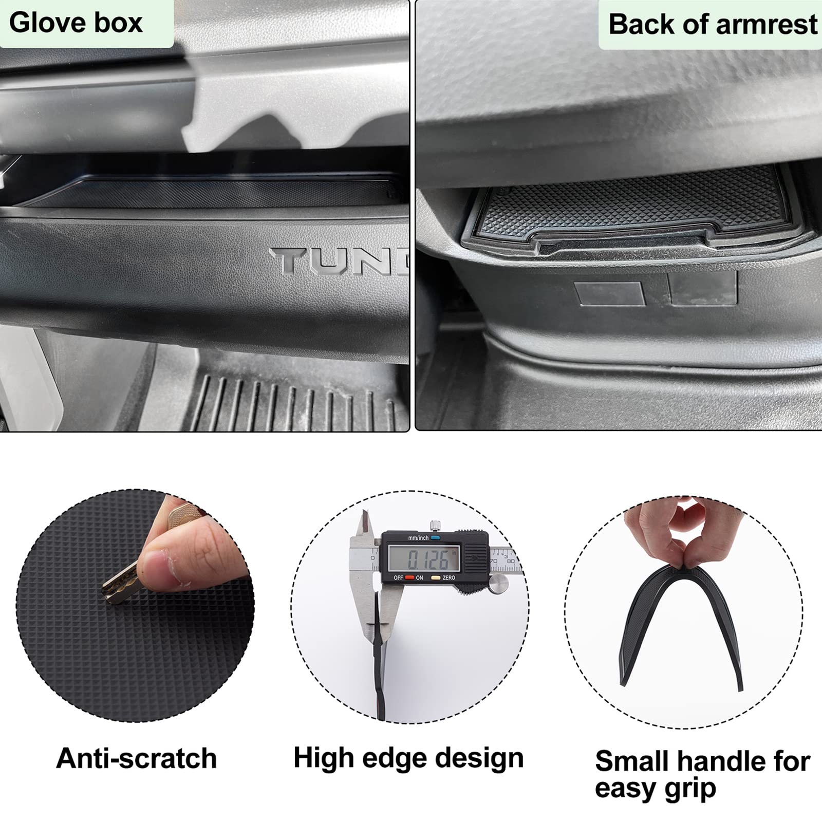 JDMCAR Cup Holder Inserts Kit - 30 PC Set, Non-Slip Anti Dust, Compatible with Toyota Tundra 2022-2026, Black Trim, Rubber Pads