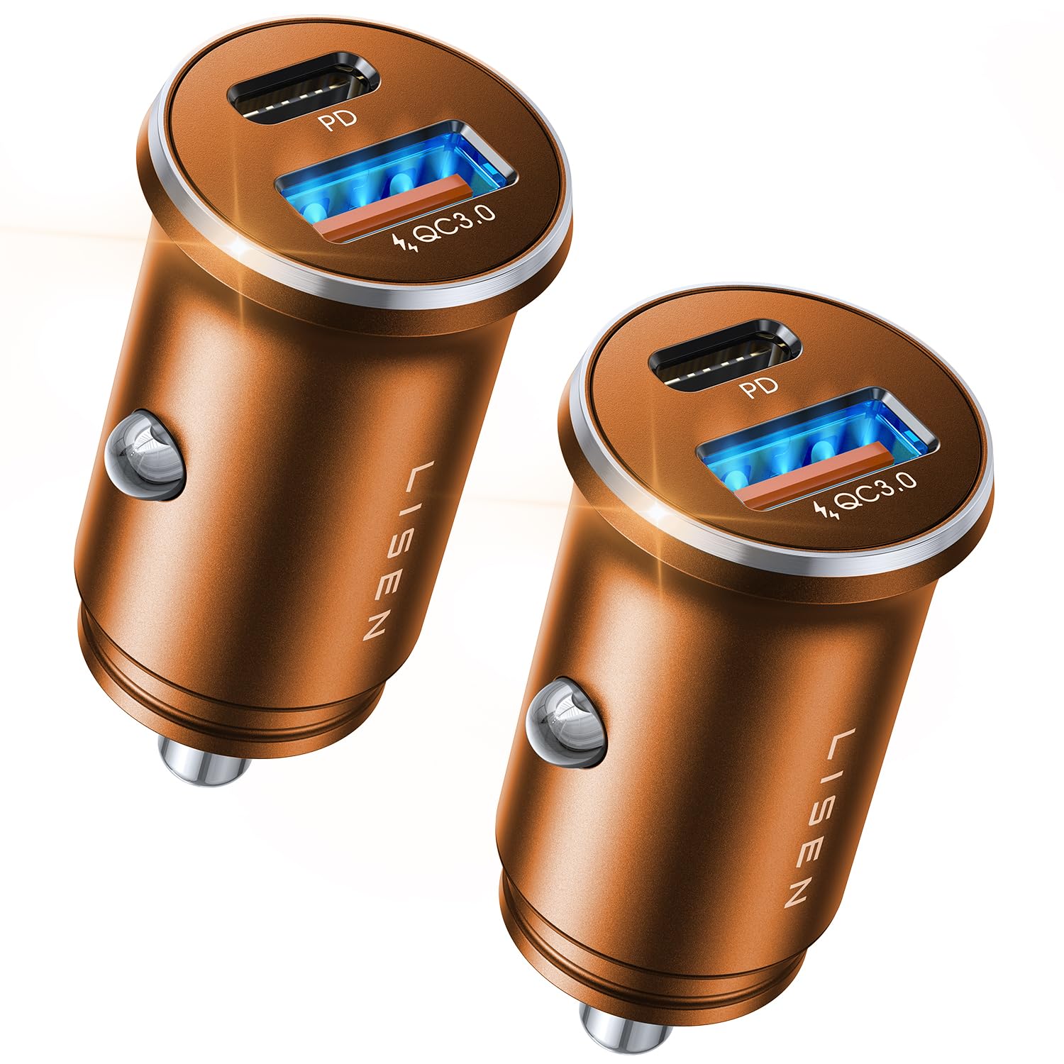 Lisen 54W Car Phone Charger Usb C, Cigarette Lighter Adapter, Car Accessories For Iphone, Usb C Car Charger Adapter Usbc Type C