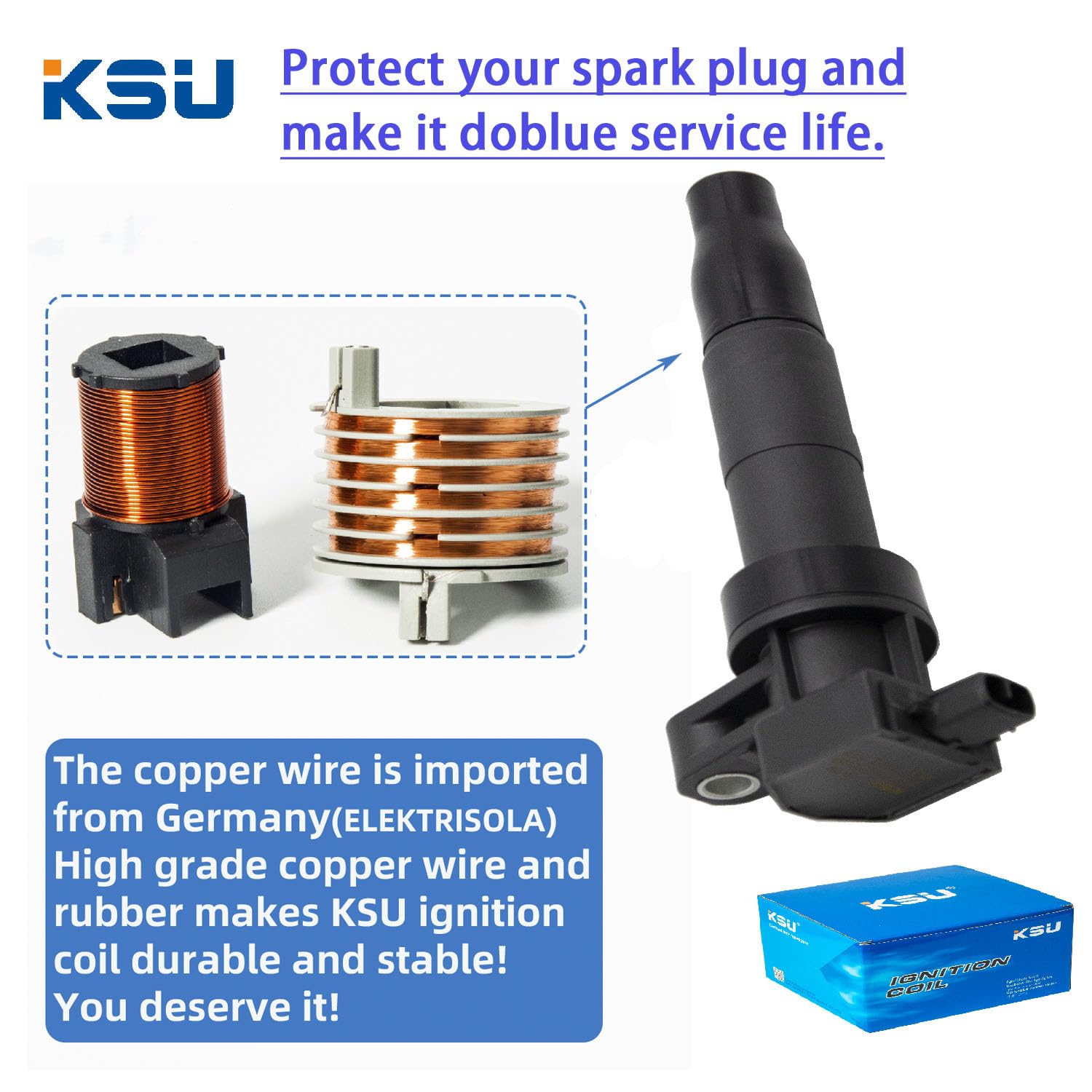 KSU Coil pack Spark Plug compatible with Kia Sedona 3.3L V6 2015 2016 2017 2018