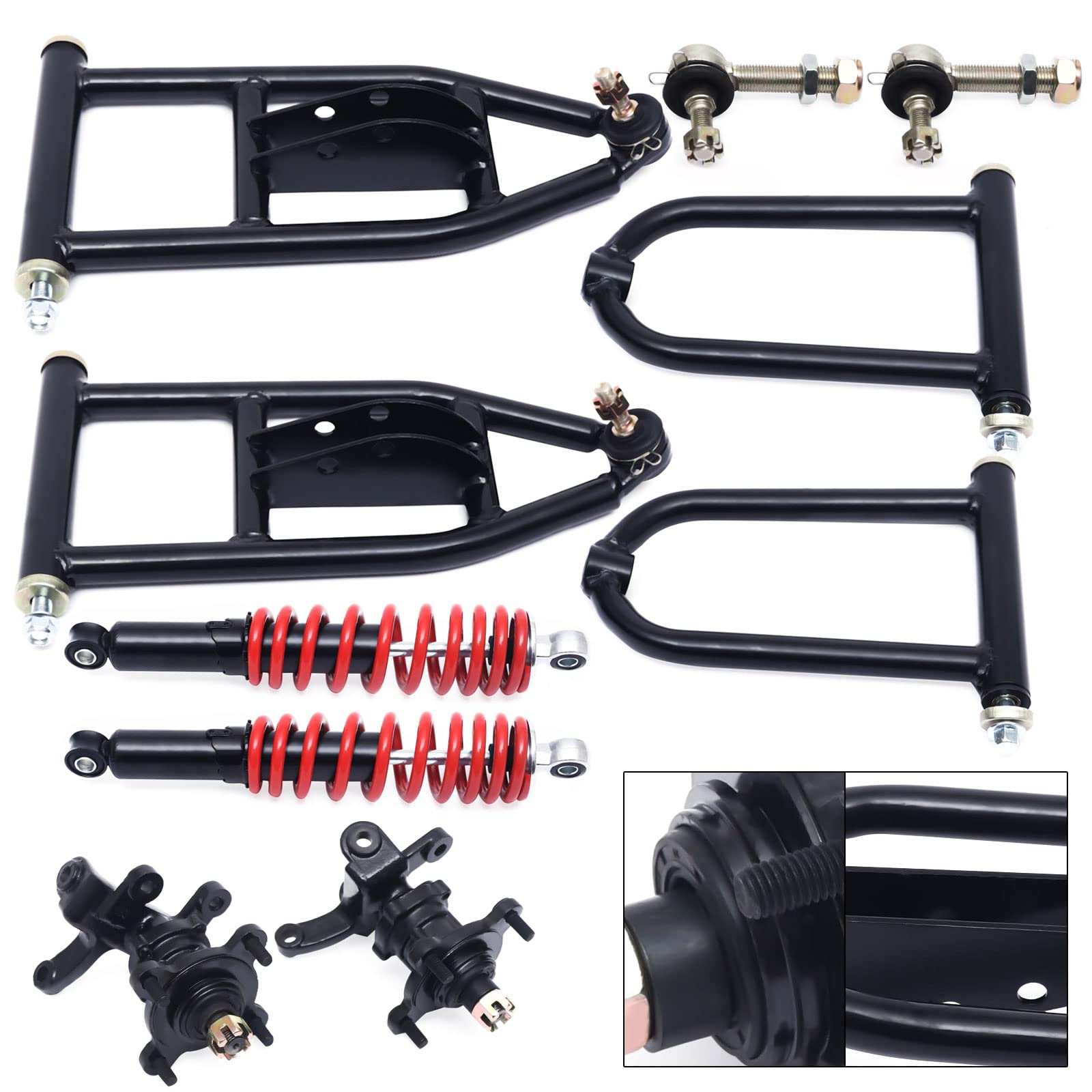 CHUNILLE Suspension Swing Arm Assembly for ATV Go Kart - Metal, 340mm, Black + Red, Model AC-YC186-108