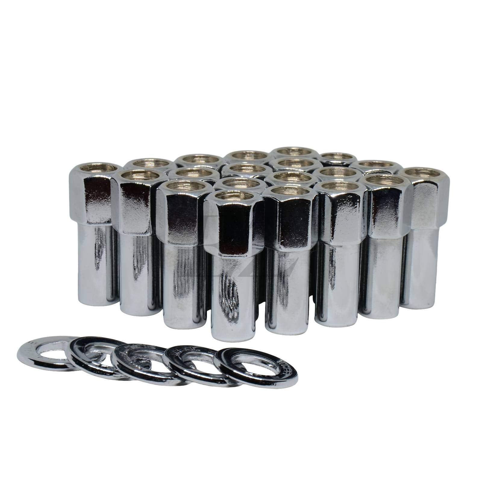 Open End Cragar SST Mag Lug Nut 7/1620 with Center Washer Set of 24 Pcs