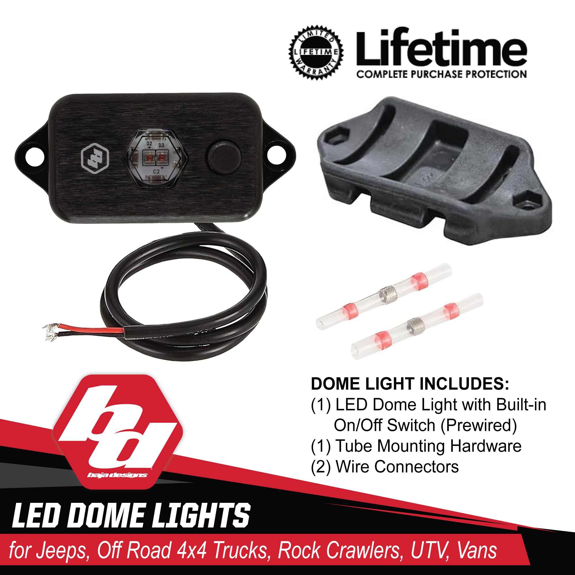 Baja Designs LED Dome Light with Switch (Red)