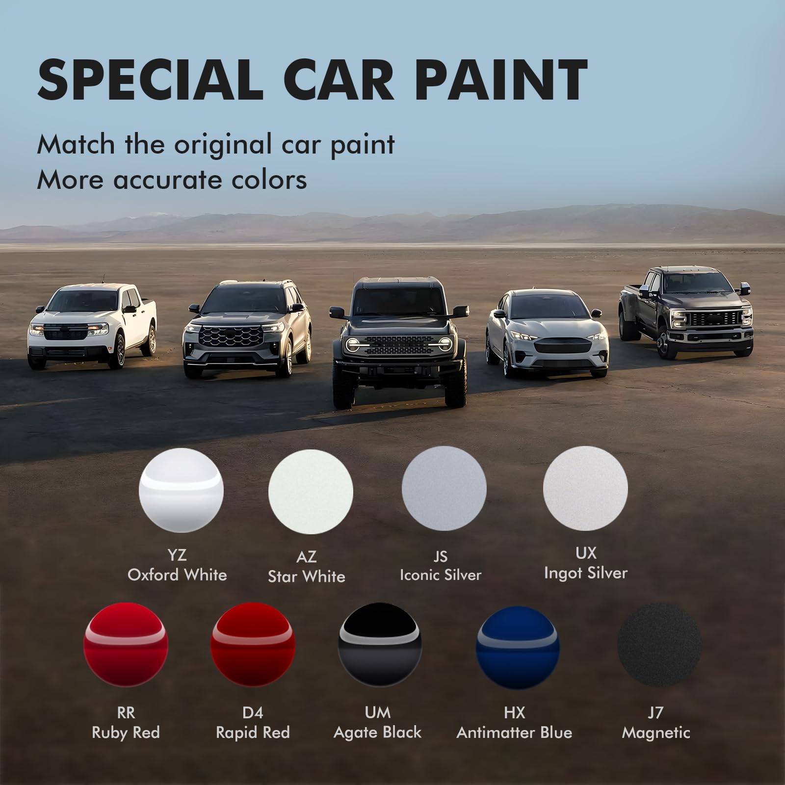XTryfun AZ Star White Touch Up Paint for Ford, DIY Car Paint Scratch Repair Kit, Automotive Paint, Quick & Easy Fix Scratch Repa
