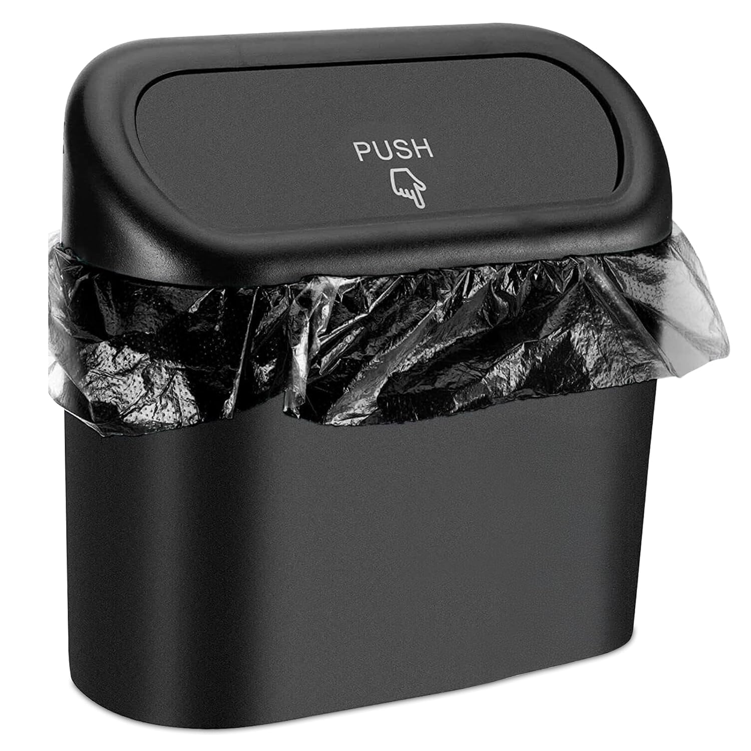 Mrezof 1 pcs Car Trash Can Bin with Lid, Leakproof Vehicle Garbage Organizer for Cup Holder, Seat Back & Console, Compact Interi