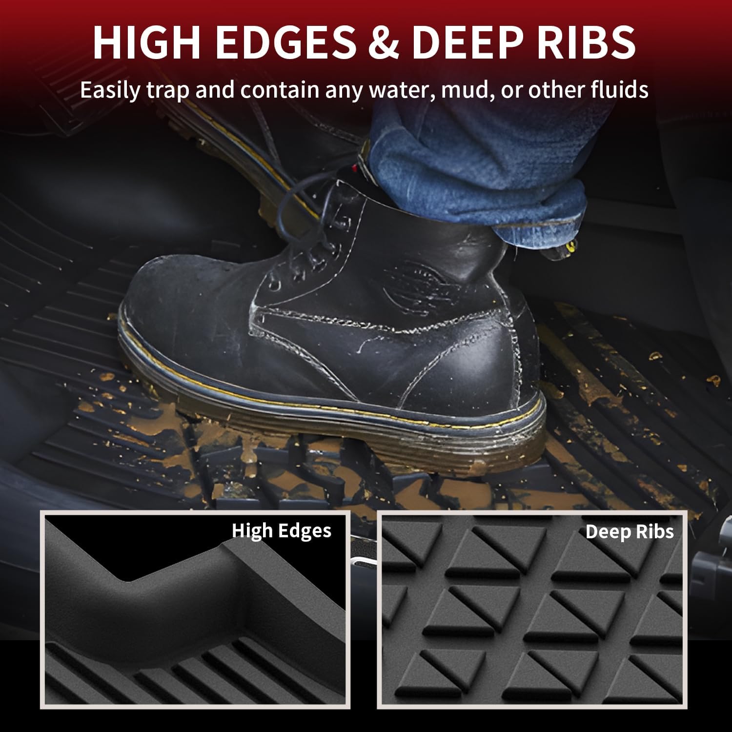 LASFIT Floor Mats for BMW IX 2022-2026, Odorless TPE, All Weather Protection, Black, 1st & 2nd Row, Fits xDrive50 M