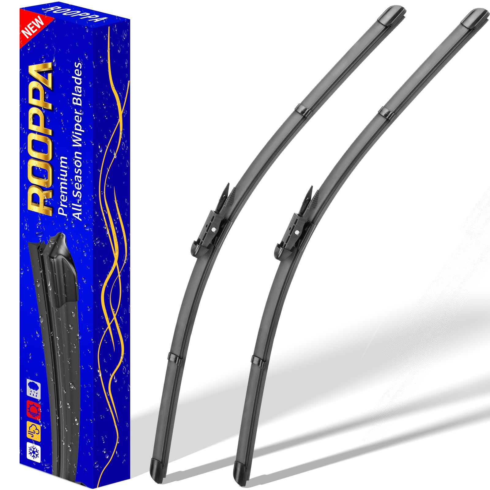 2 Wipers Replacement For Bmw 3-Series 4-Door E90 E91 F30 F31 F34 F80 M3 09/2009-2018 Audi A3 2005-2013, Windshield Wiper Blades 