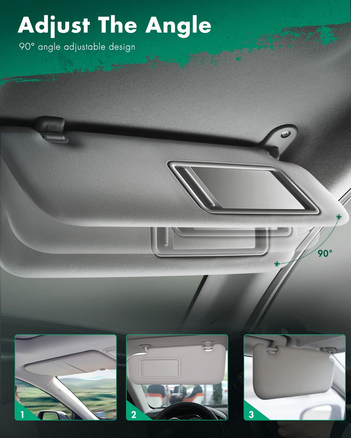 Scitoo A Pair Left And Right Gray Sun Visor Assembly Fit For 2006 2007 2008 2009 2010 2011 For Toyota Camry Sedan Windshield Vis