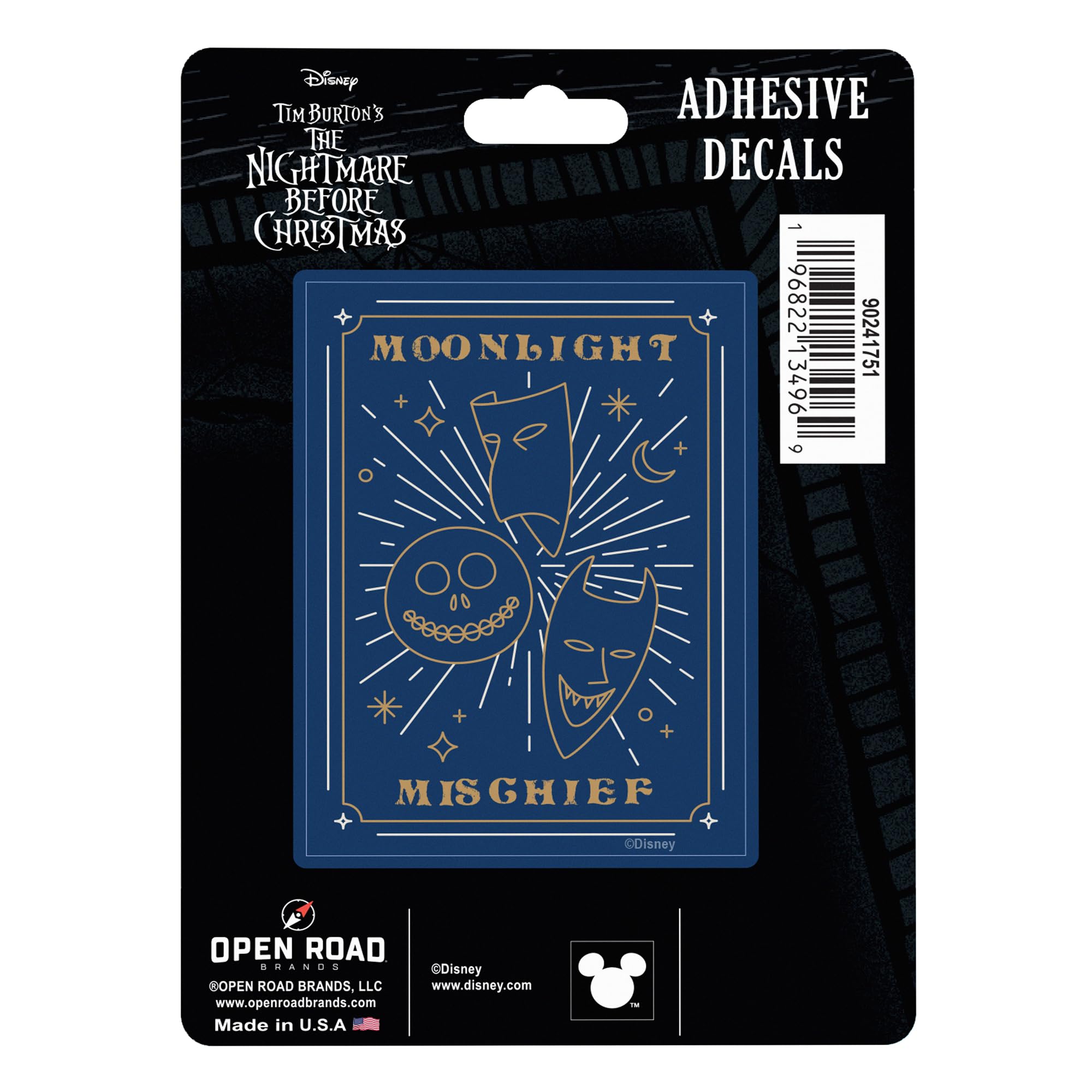 Disney The Nightmare Before Christmas Moonlight Mischief Adhesive Vinyl Decal - Fun NBC Sticker for Car or Truck