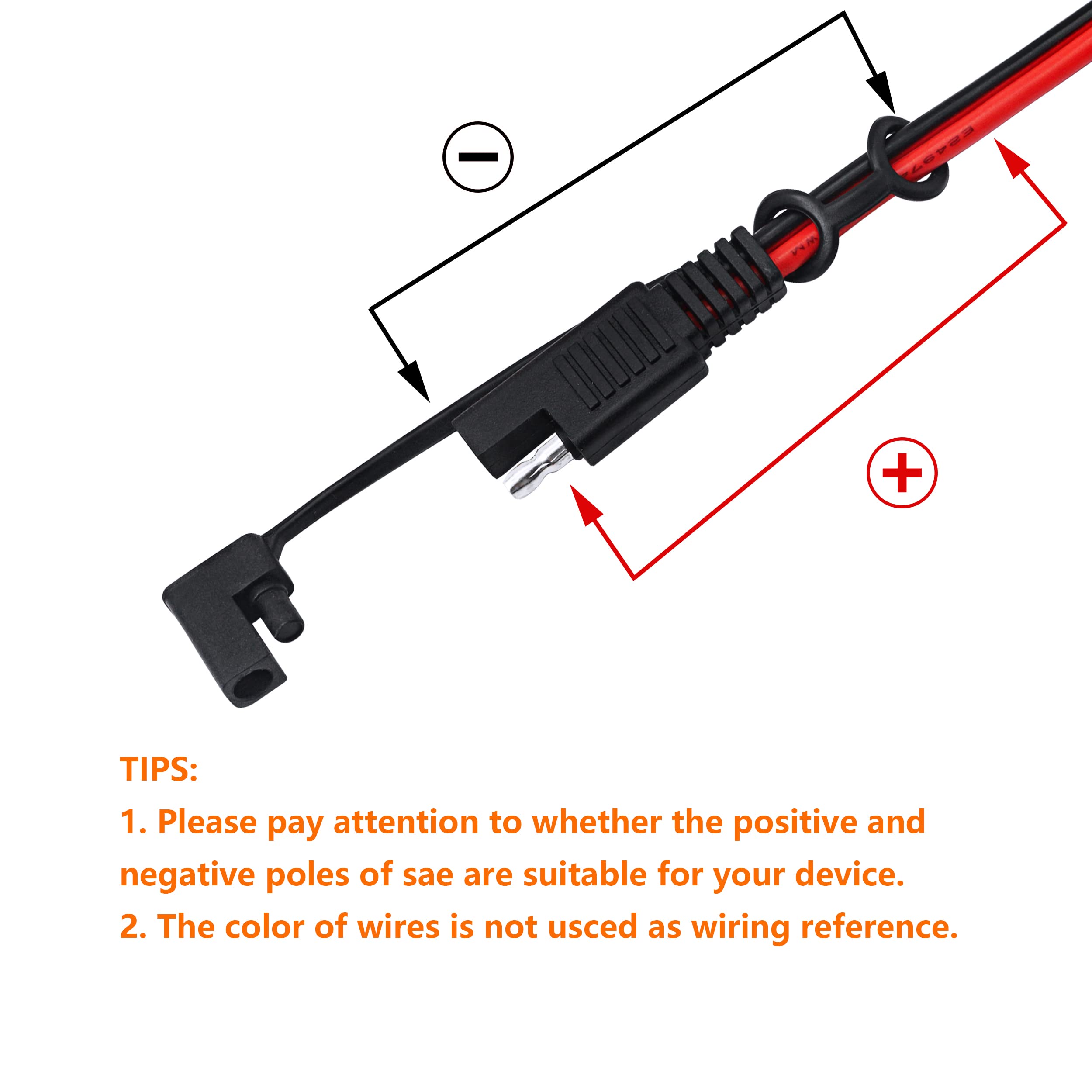CERRXIAN 3.2FT 12V 14AWG Alligator Crocodile Clip to SAE Connector Quick Release Quick Disconnect Car Solar Power Charging Exten