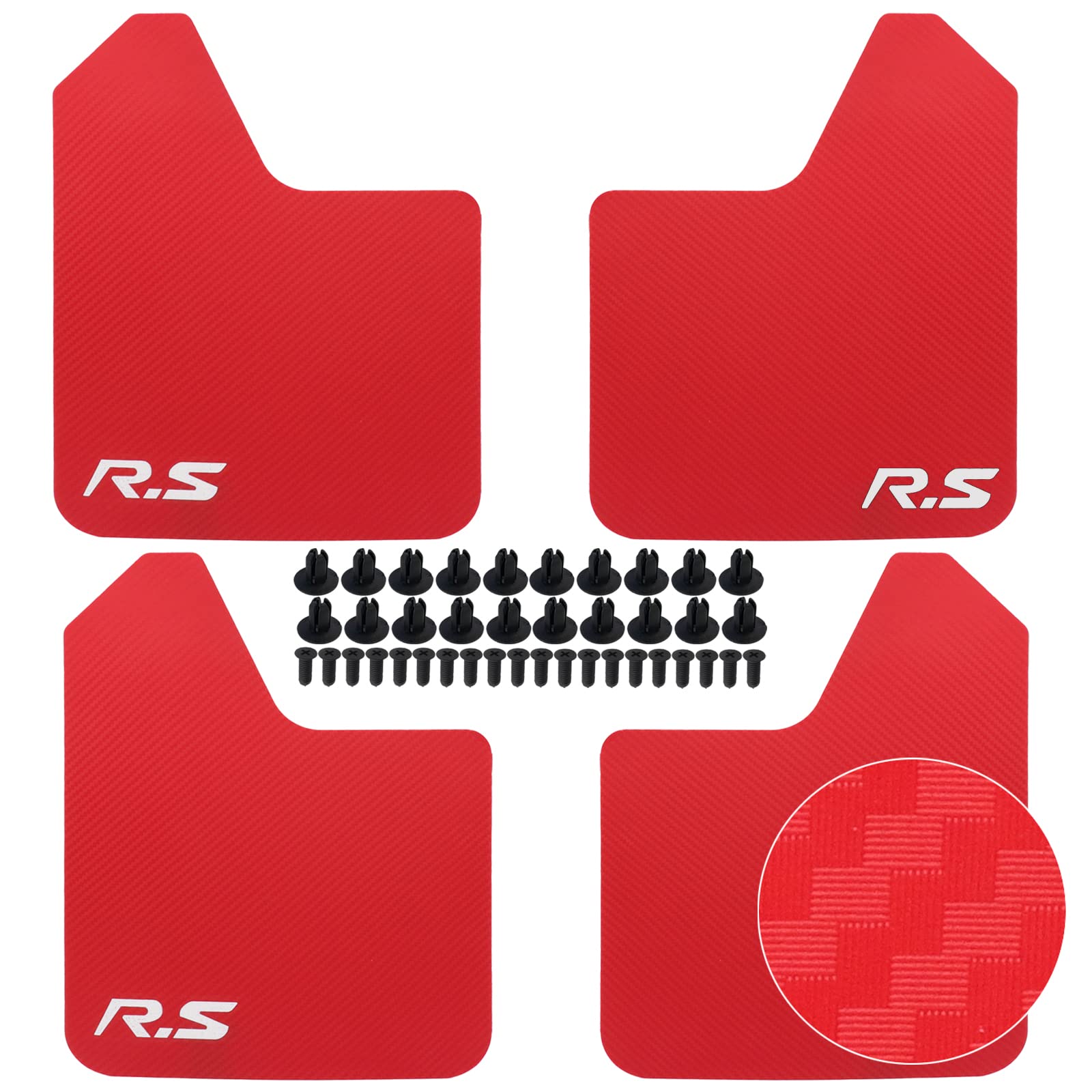 Xukey 4Pcs Red Universal Mudflaps For Car Pickup Suv Van Truck Front Rear Mud Flaps Splash Guards Mudguards With Hardware