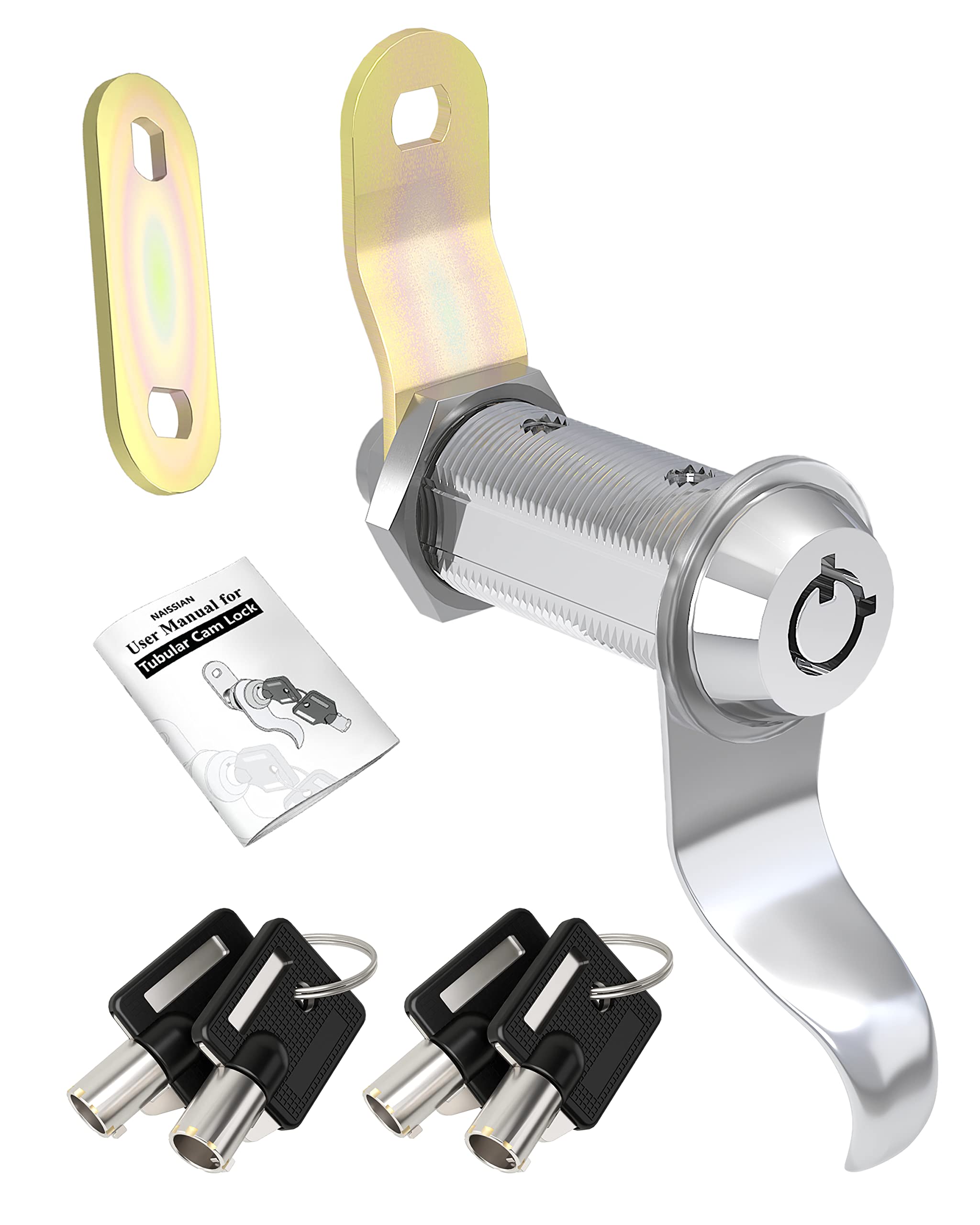 Naissian Rv Locks For Storage Door 7/8 Inch, Rv Compartment Locks Cam Locks For Camper Travel Trailer Cabinet With Keys 7/8', Pack Of 10 Locks With 6 Keyed Alike With Manual