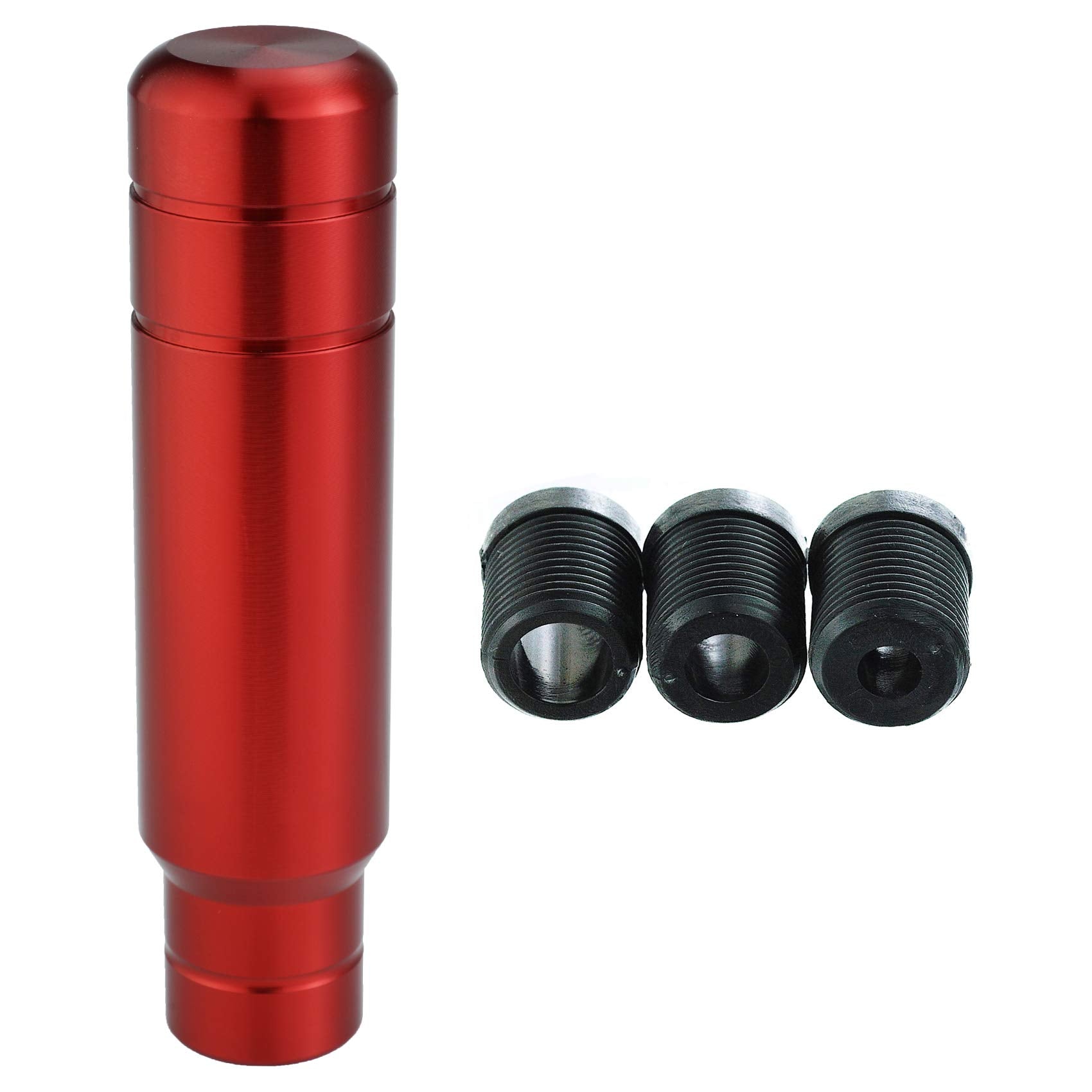 Abfer Weighted Shift Knob Aluminum Car Gear Stick Shifter Handle Shifting Lever Head Fit Most Automatic Manual Vehicle (Red)