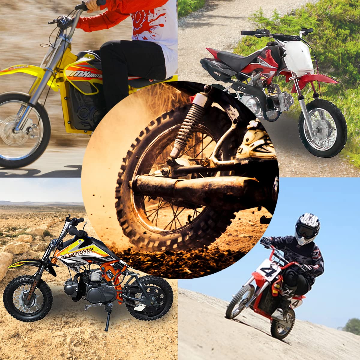 Alveytech 2.50-10 Rear Tire - Fits The Razor Mx500 & Mx650 Dirt Rocket, Back Wheel Replacement, Heavy Duty Rubber Tires For Gas