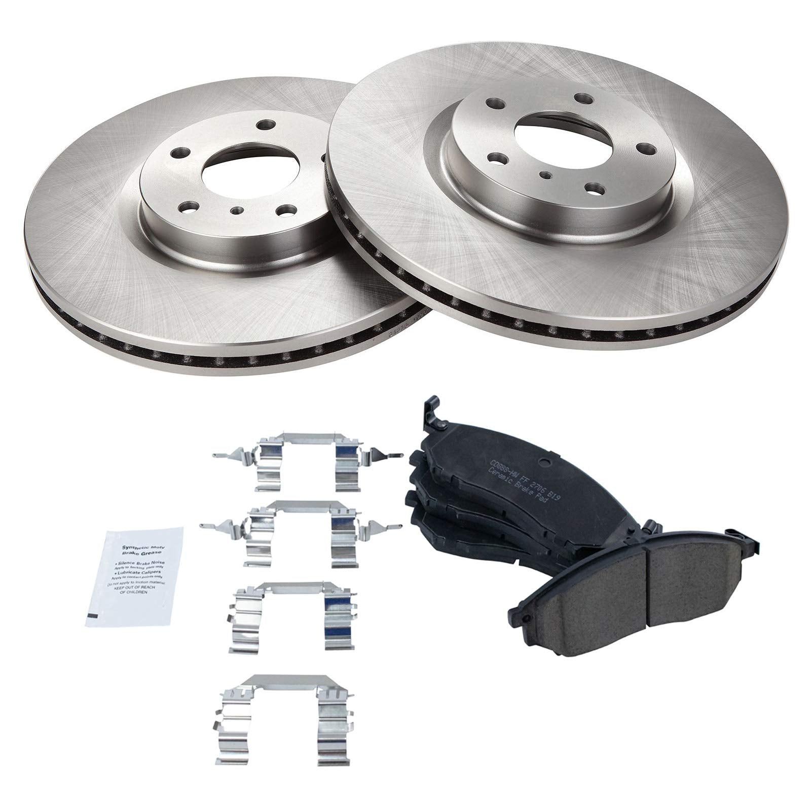Trq Front Premium Posi Ceramic Brake Pad & Rotor Kit For Infiniti