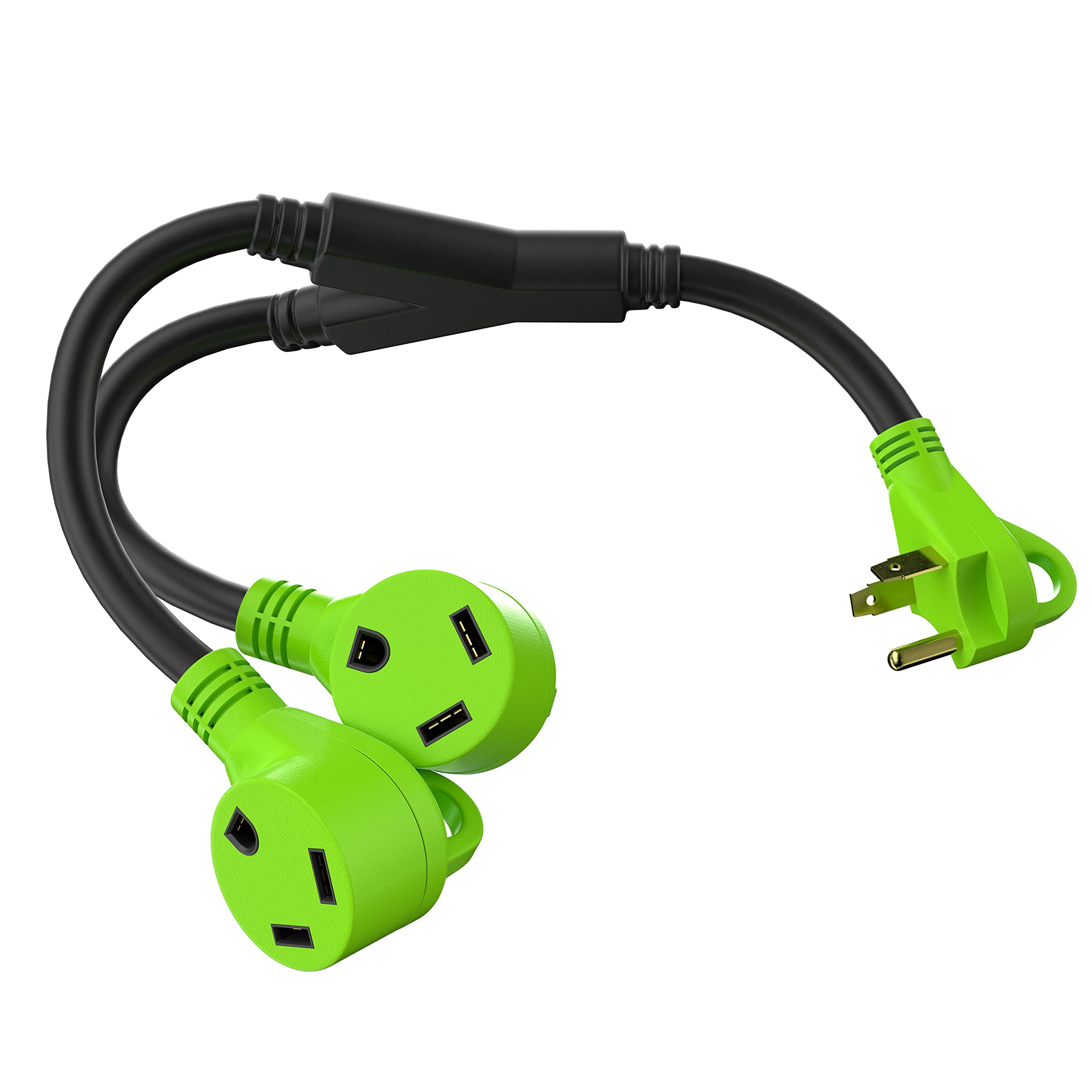 Leisure Cords 24'' RV Y Adapter Cord - 30 Amp Male to Two 30 Amp Female, 2.5 Feet, Pack of 1