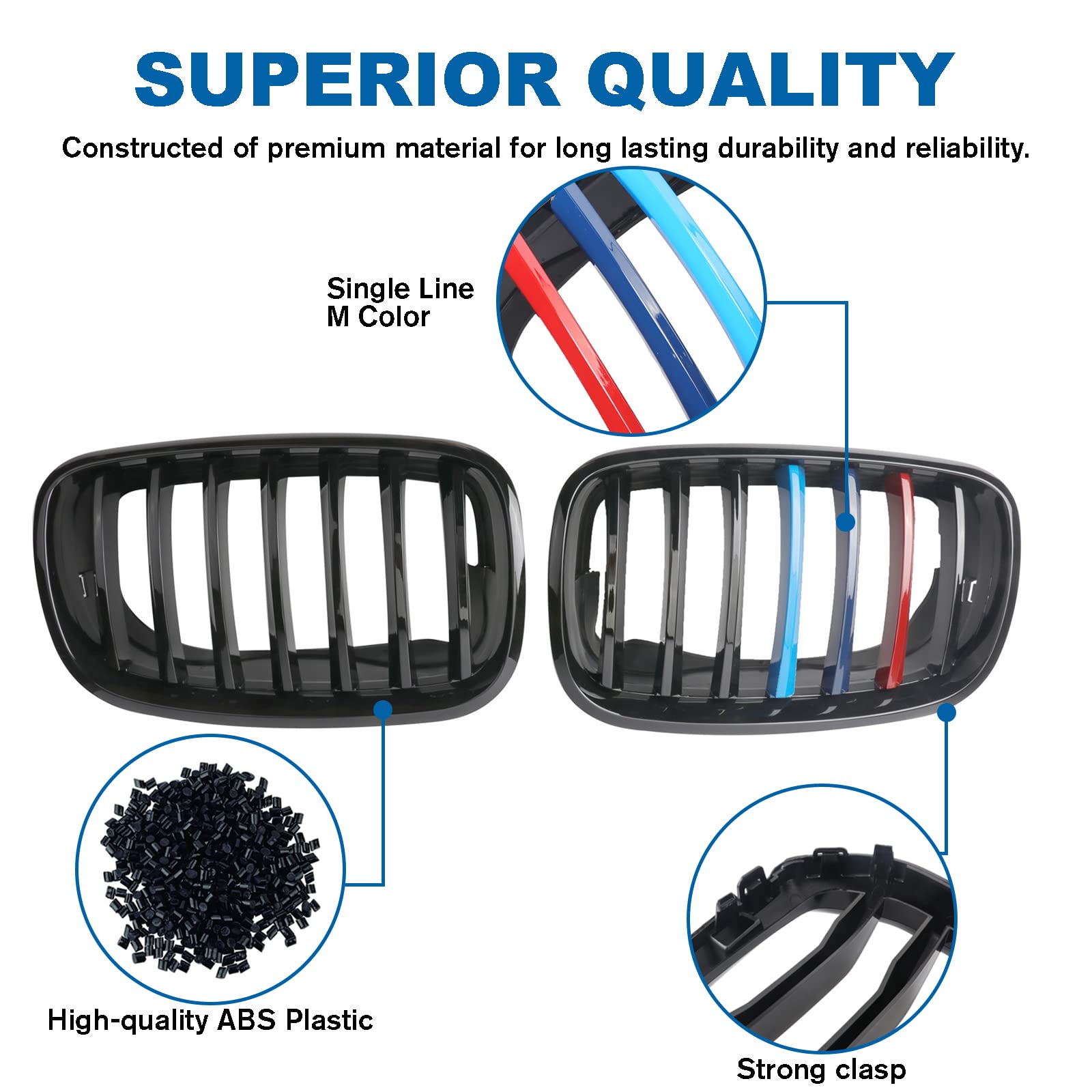 BILLDIO Front Grill M Color Grille For 2007-2014 X5 E70 X6 E71