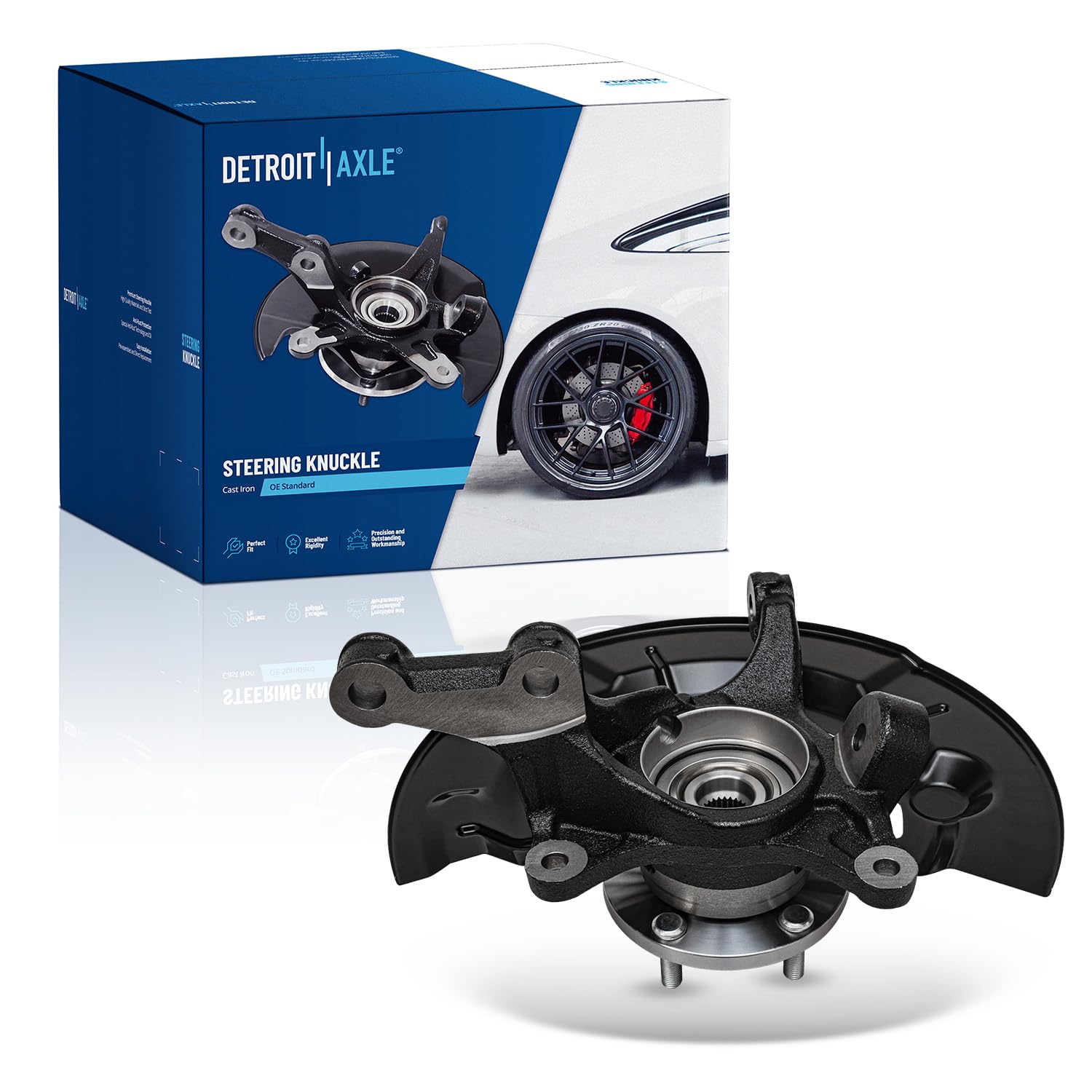 Detroit Axle - 2.5L Front Right Steering Knuckle for 2012-2017 Toyota Camry Passenger Side Steering Knuckle & Wheel Hub Bearing 