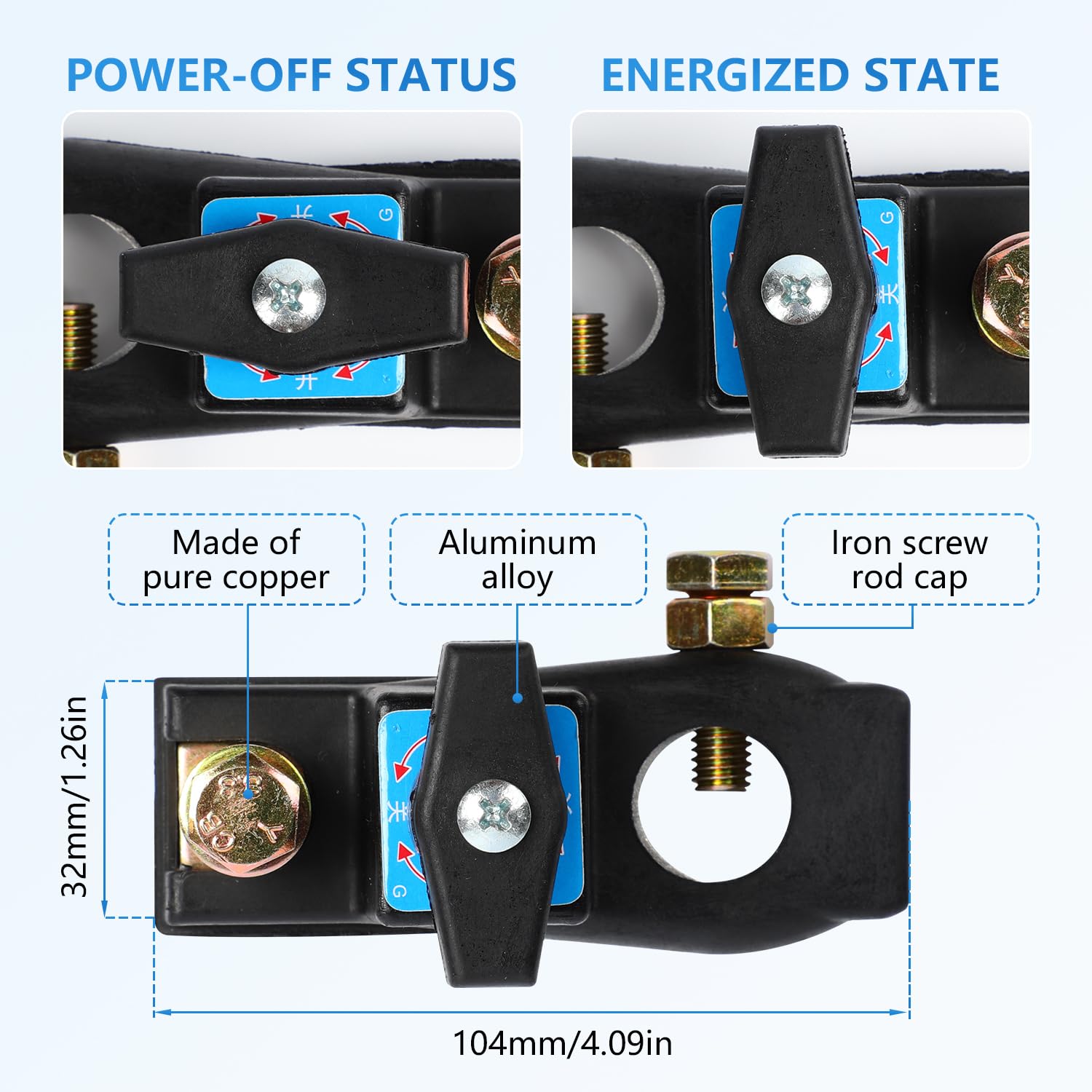 Battery Disconnect Switch, Heavy Duty Battery Shut Off Switch, High Current Master Battery Power Cut Isolator Kill Switch, Quick