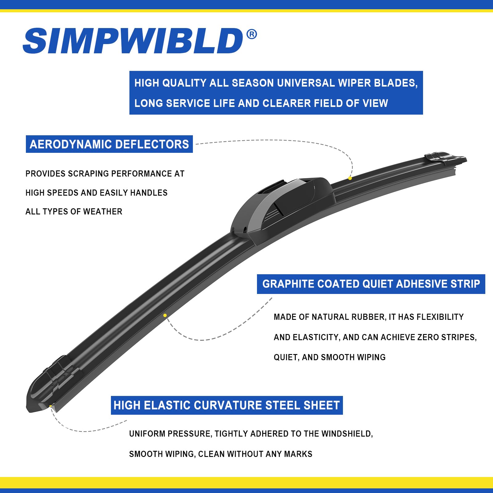 2 Factory Wiper Blades Replacement For 2019-2020 Mazda 3/2007-2016 Mazda CX-9/2015-2019 Subaru Outback Original Equipment Windsh