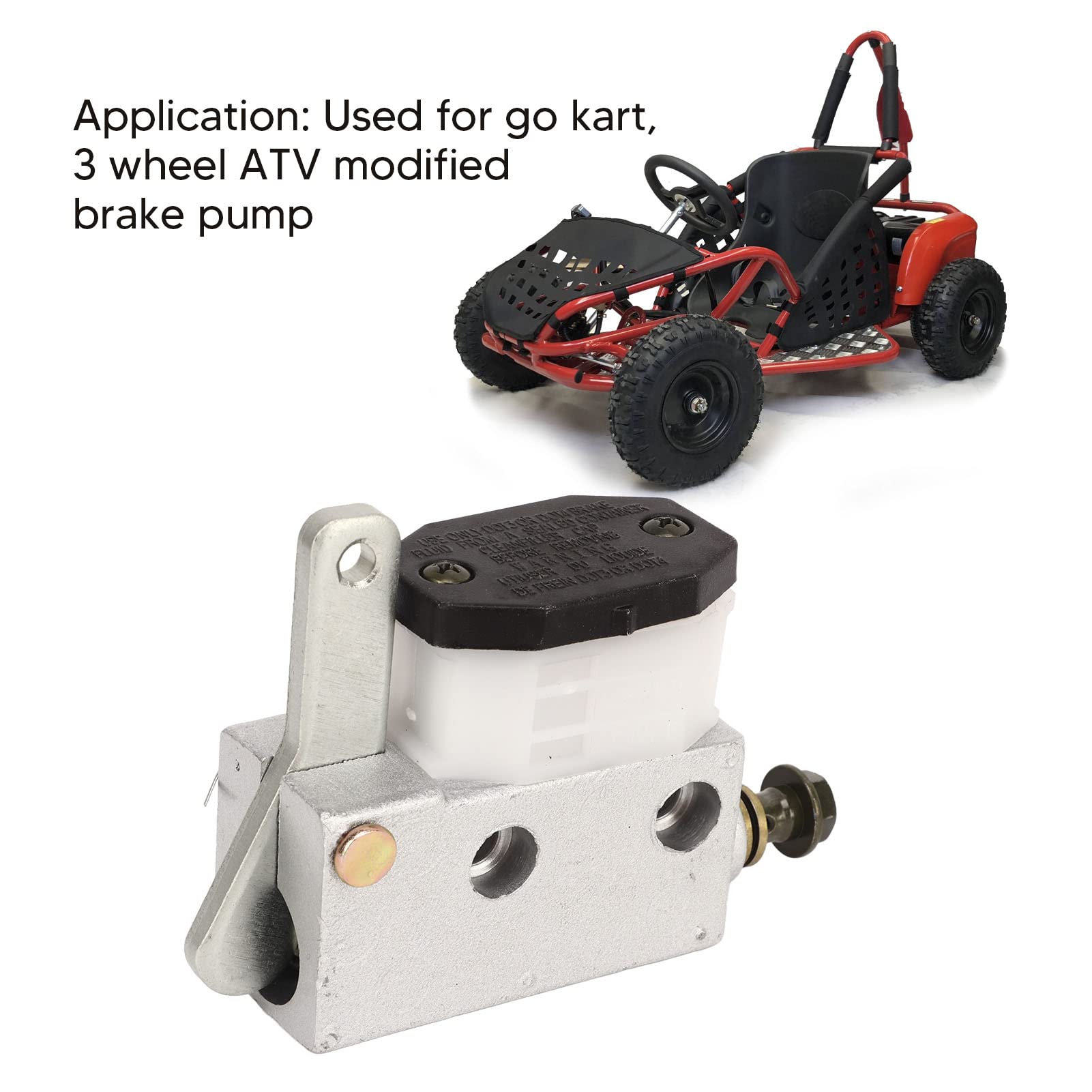 Aramox Brake Hydraulic Cylinder Pump - Metal Construction, High Strength, Model: Aramoxhs4pmggiqb for Go Kart ATV UTV