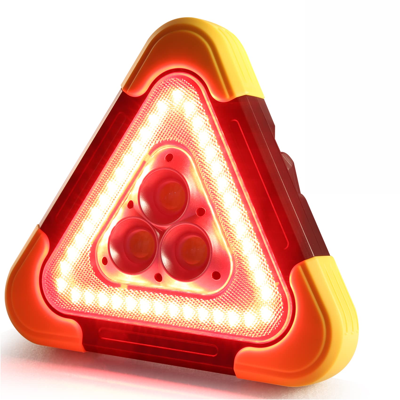 ENSHUI Solar Rechargeable LED Emergency Lights  Multifunctional Car Warning Triangles, Reflective, Truck Triangles for Vehicle
